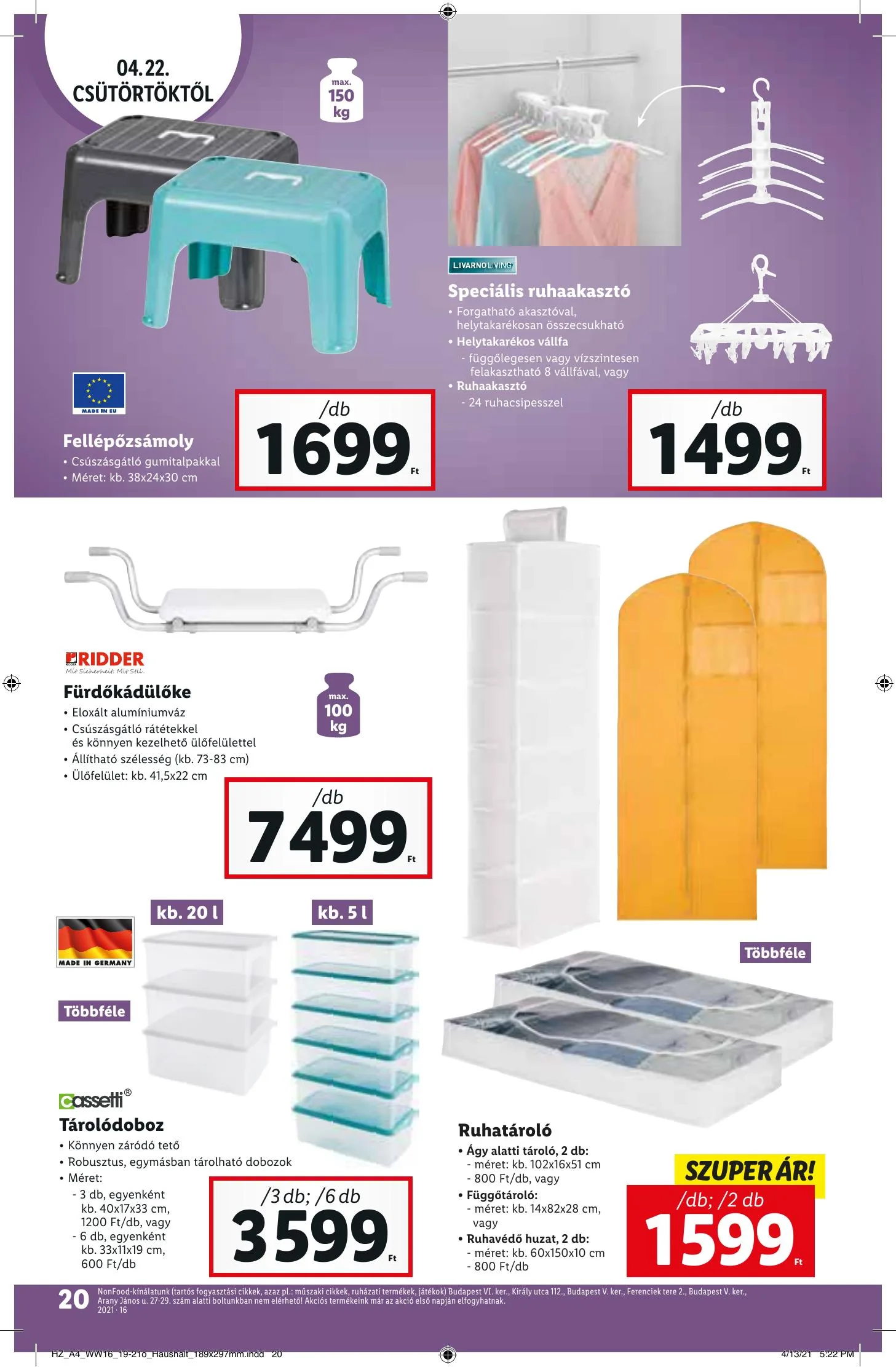 Lidl akciós újság 04.22–04.28 – 20. oldal