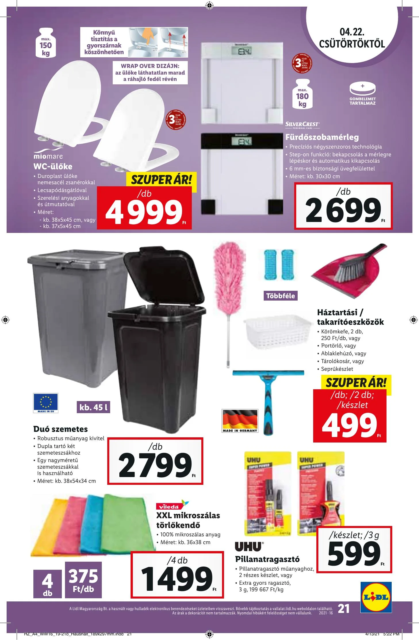 Lidl akciós újság 04.22–04.28 – 21. oldal