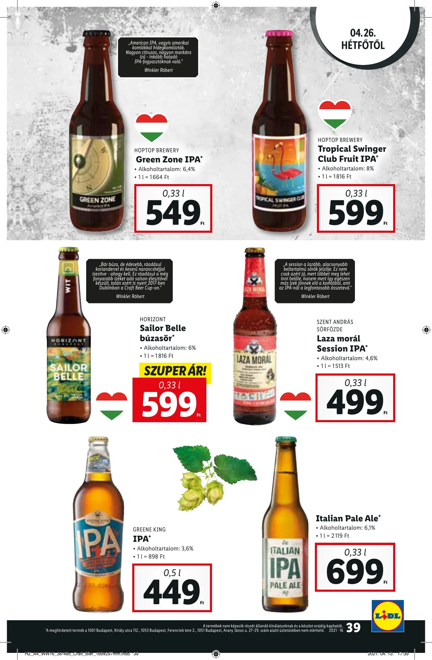 Lidl akciós újság 04.22–04.28 – 39. oldal