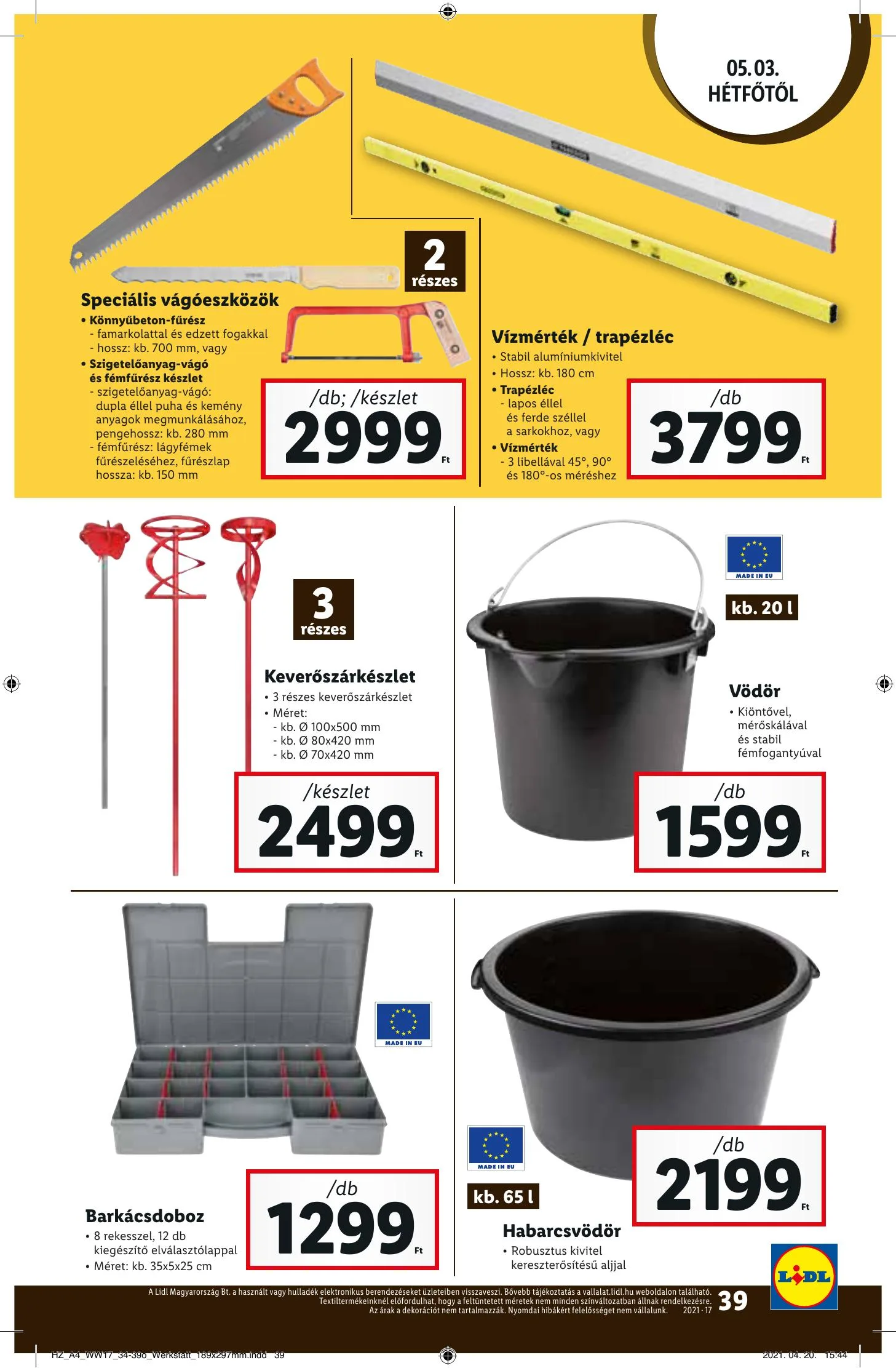 Lidl akciós újság 04.29–05.05 – 39. oldal