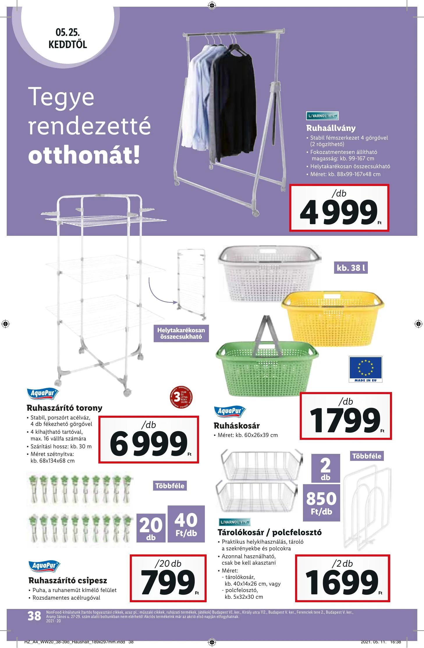 Lidl akciós újság 05.20–05.26 – 38. oldal