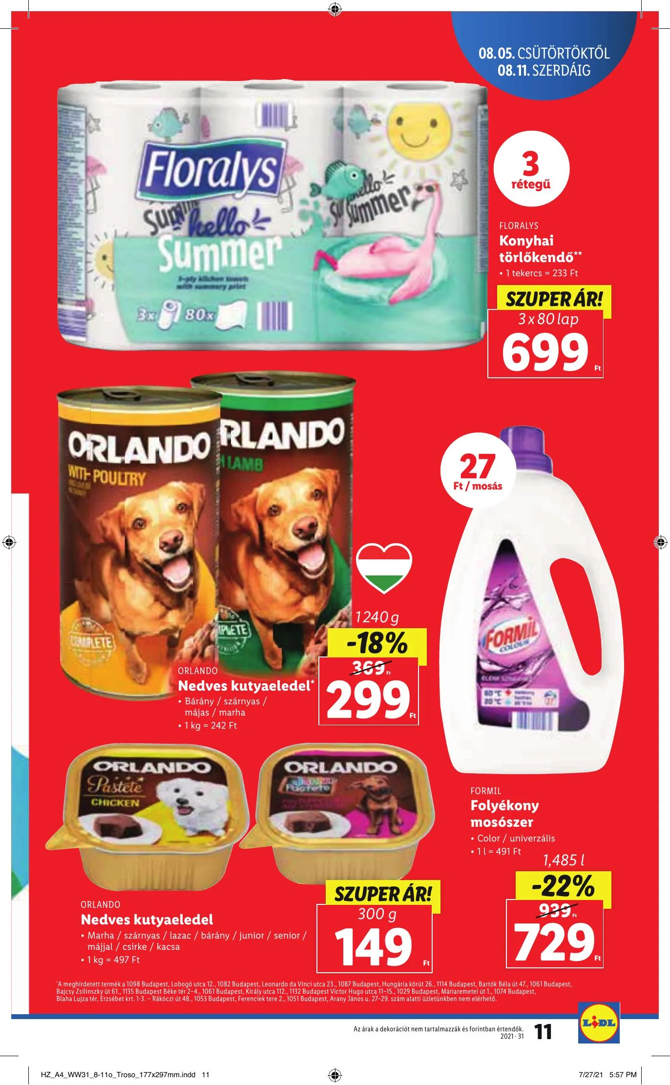 Lidl akciós újság 08.05–08.11 – 11. oldal