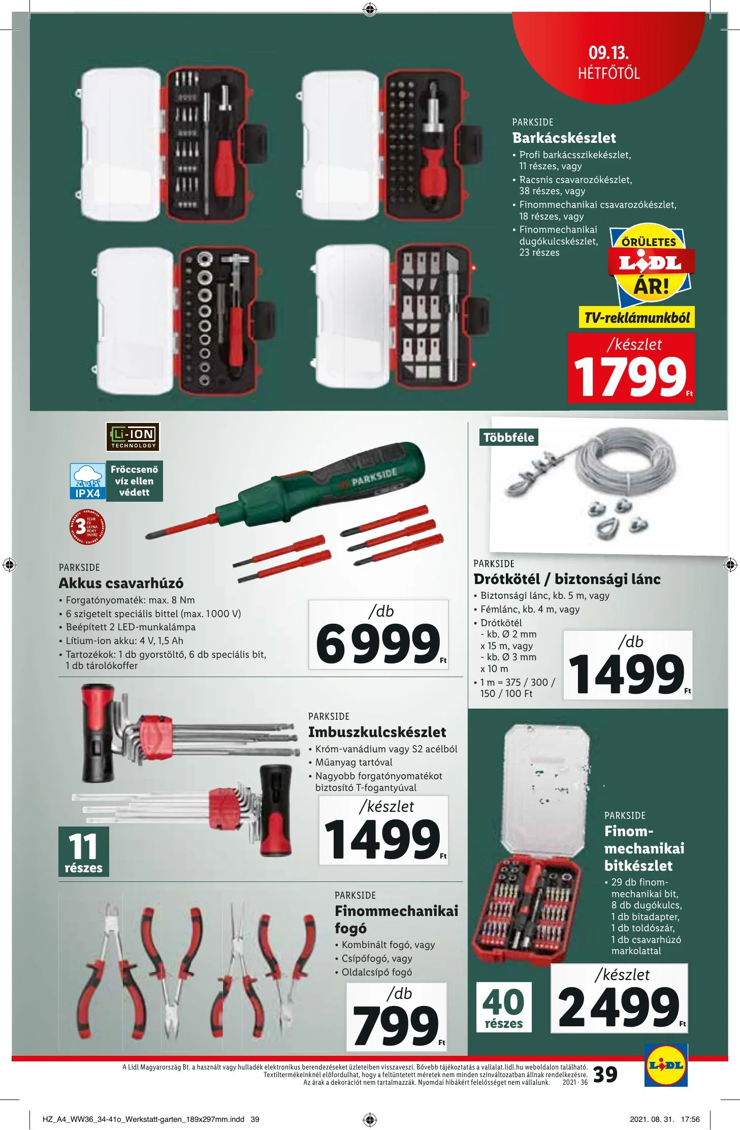 Lidl akciós újság 09.09–09.15 – 39. oldal