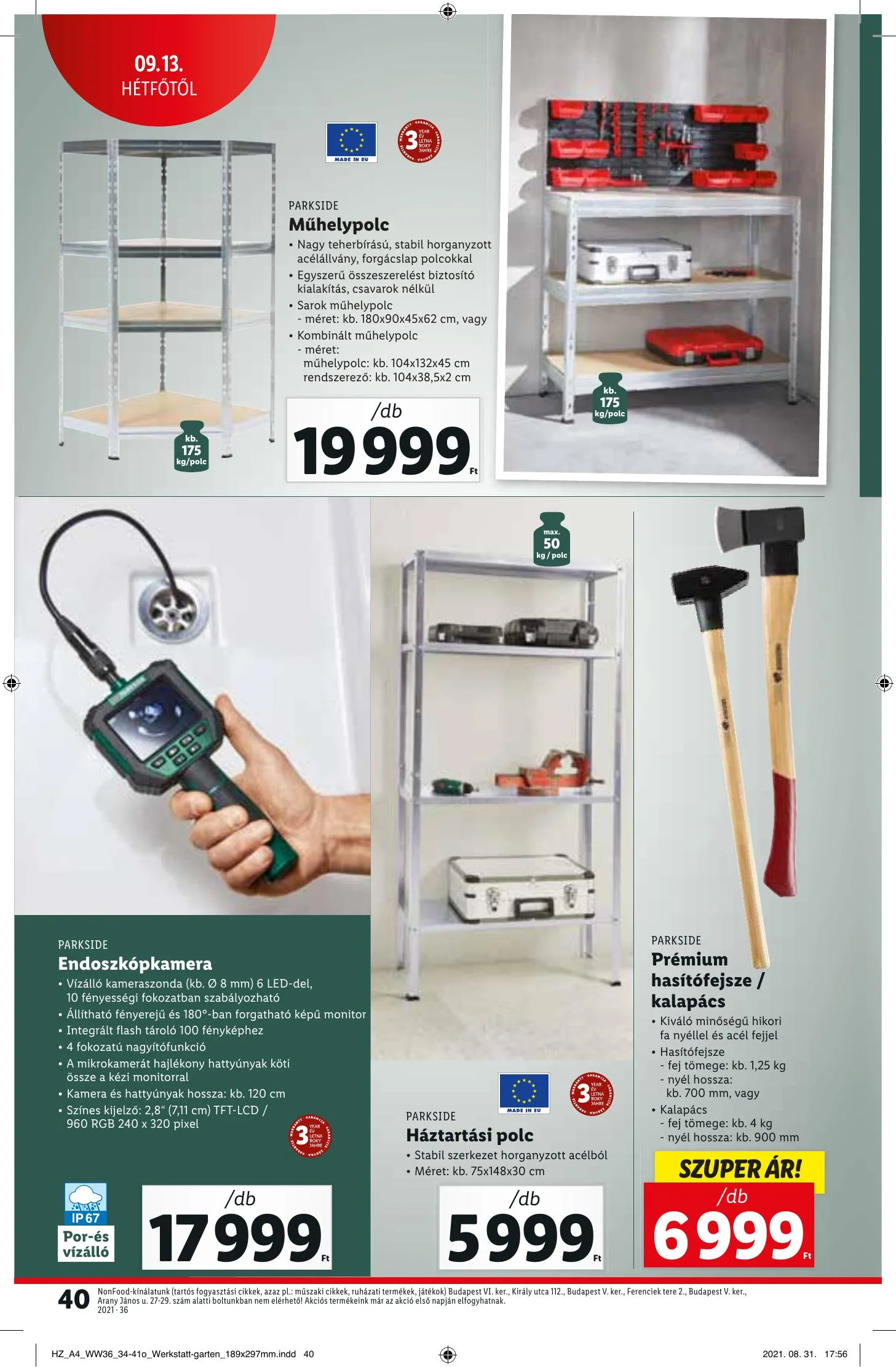 Lidl akciós újság 09.09–09.15 – 40. oldal