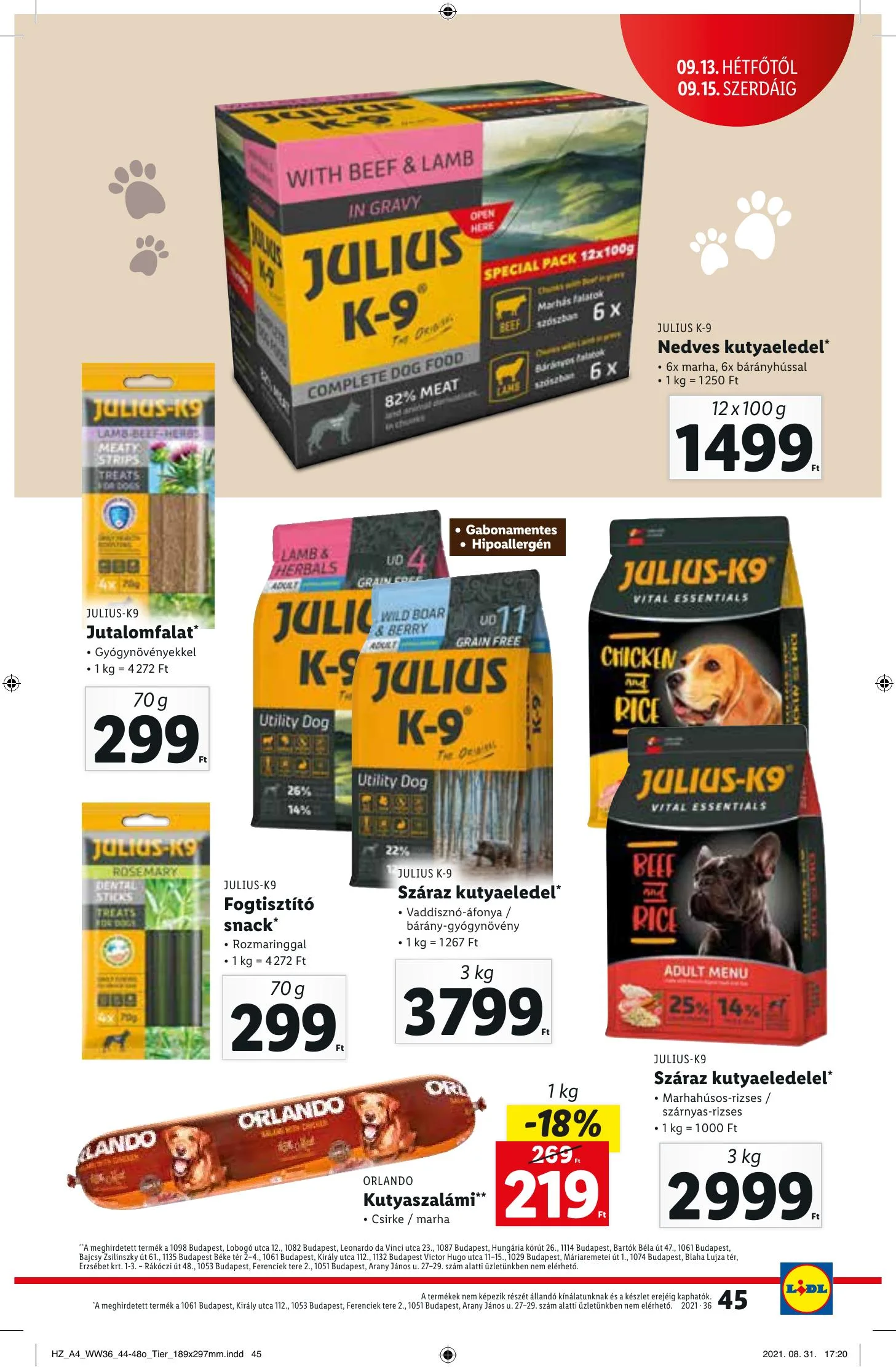 Lidl akciós újság 09.09–09.15 – 45. oldal