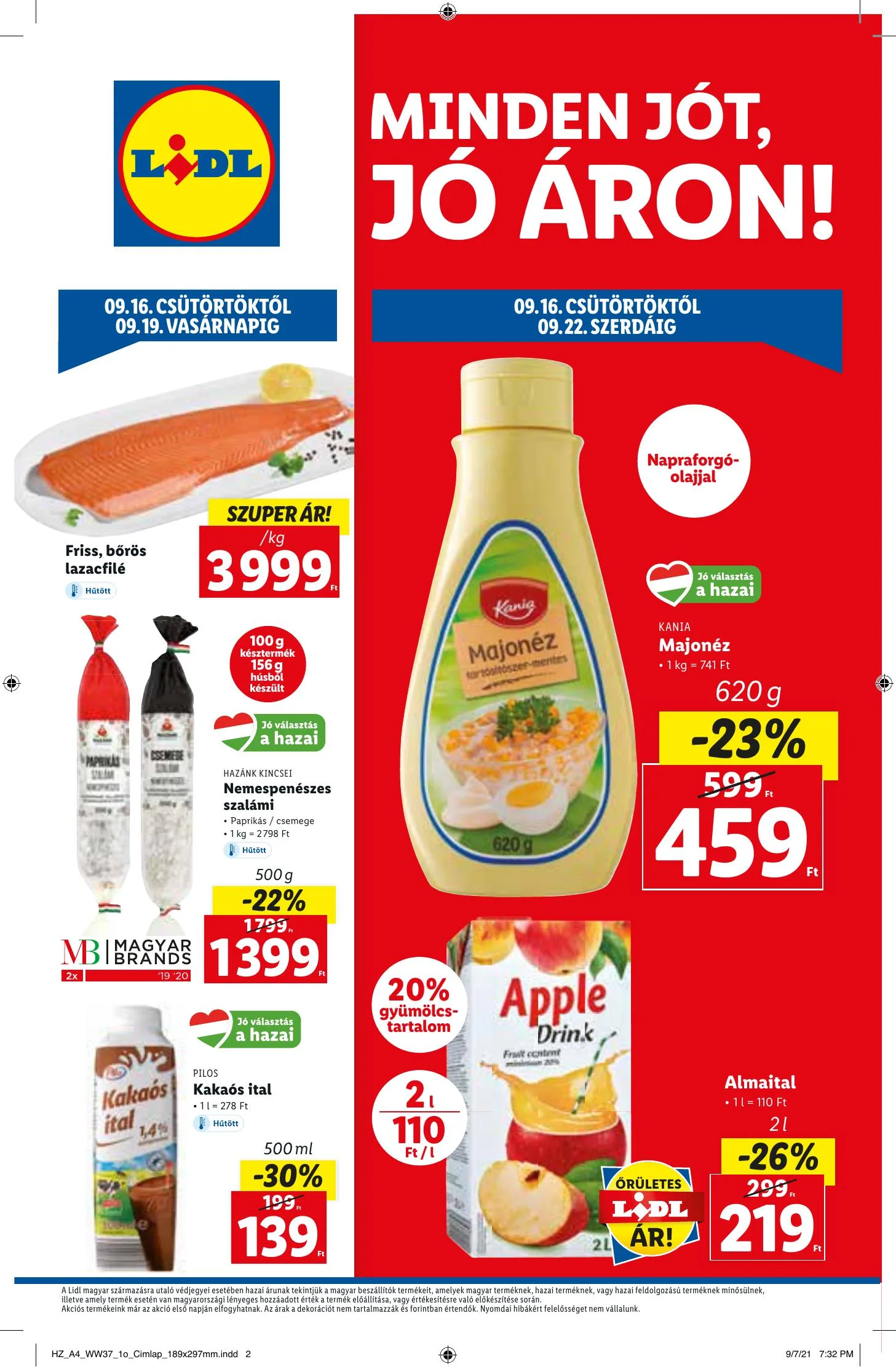 Lidl akciós újság 09.16–09.22