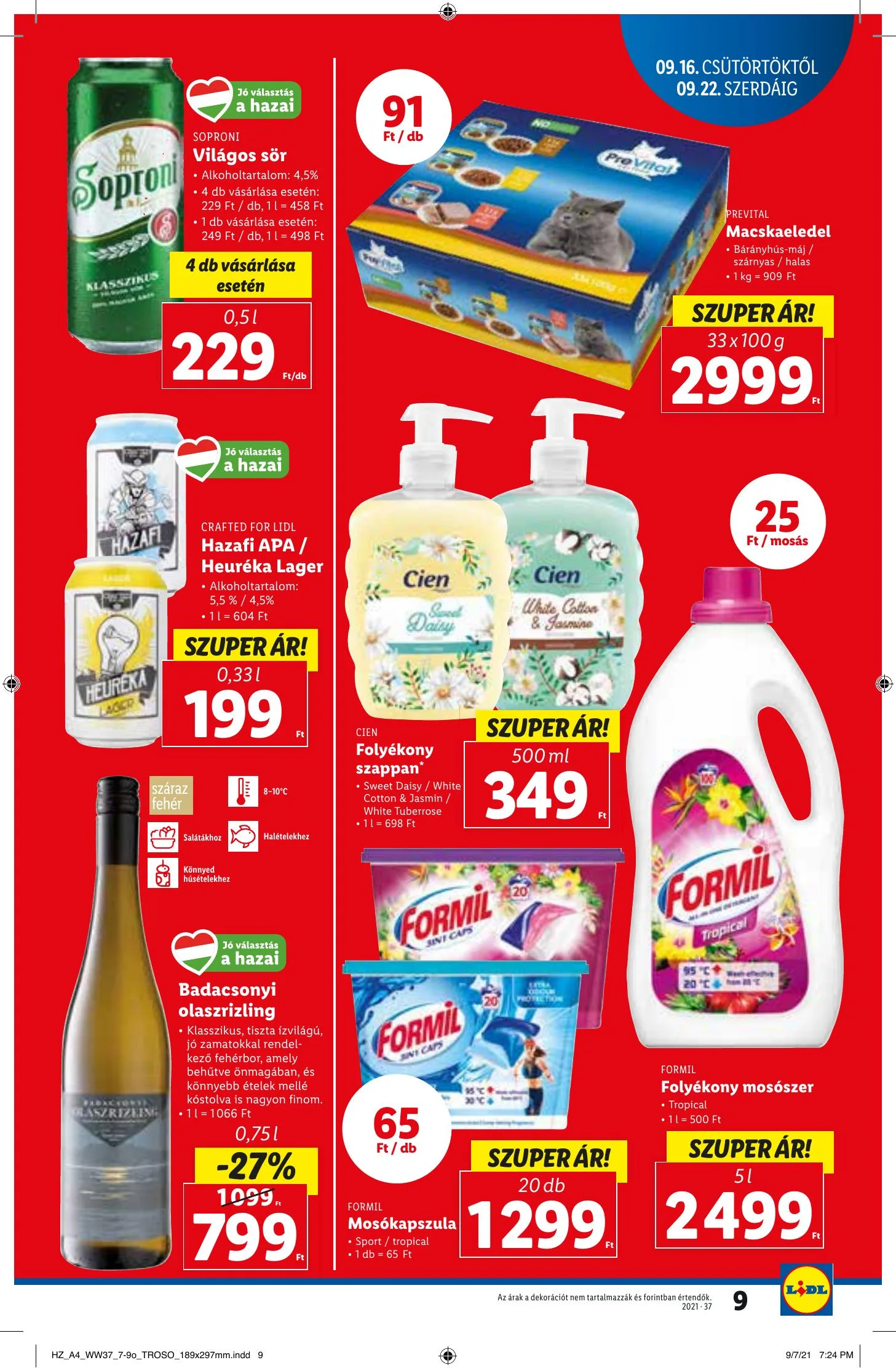 Lidl akciós újság 09.16–09.22 – 9. oldal