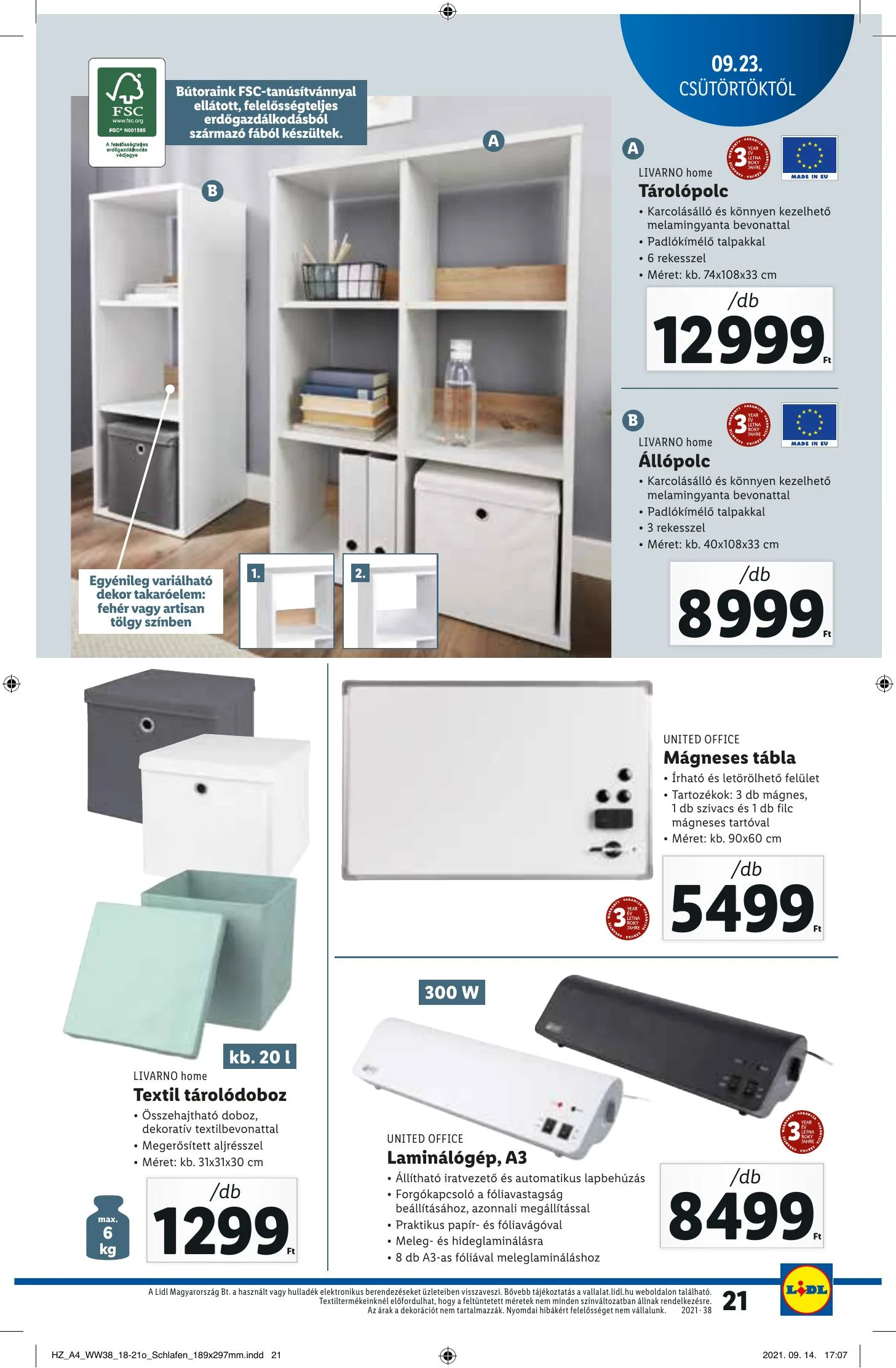 Lidl akciós újság 09.23–09.29 – 21. oldal