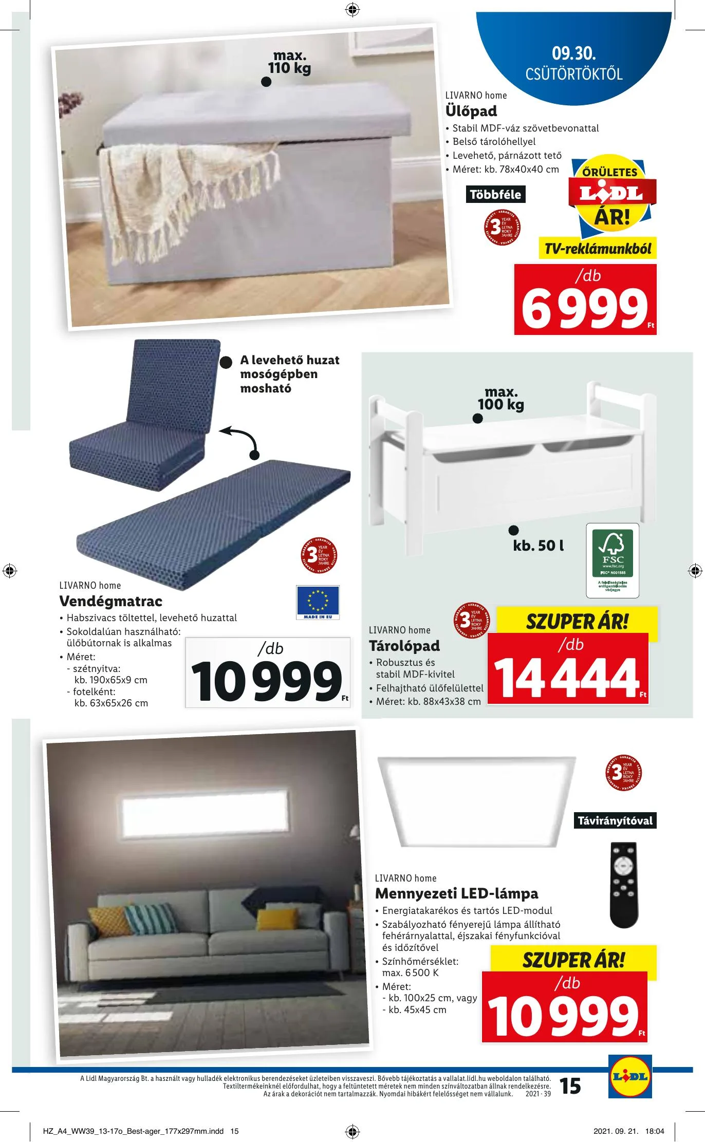 Lidl akciós újság 09.30–10.06 – 15. oldal