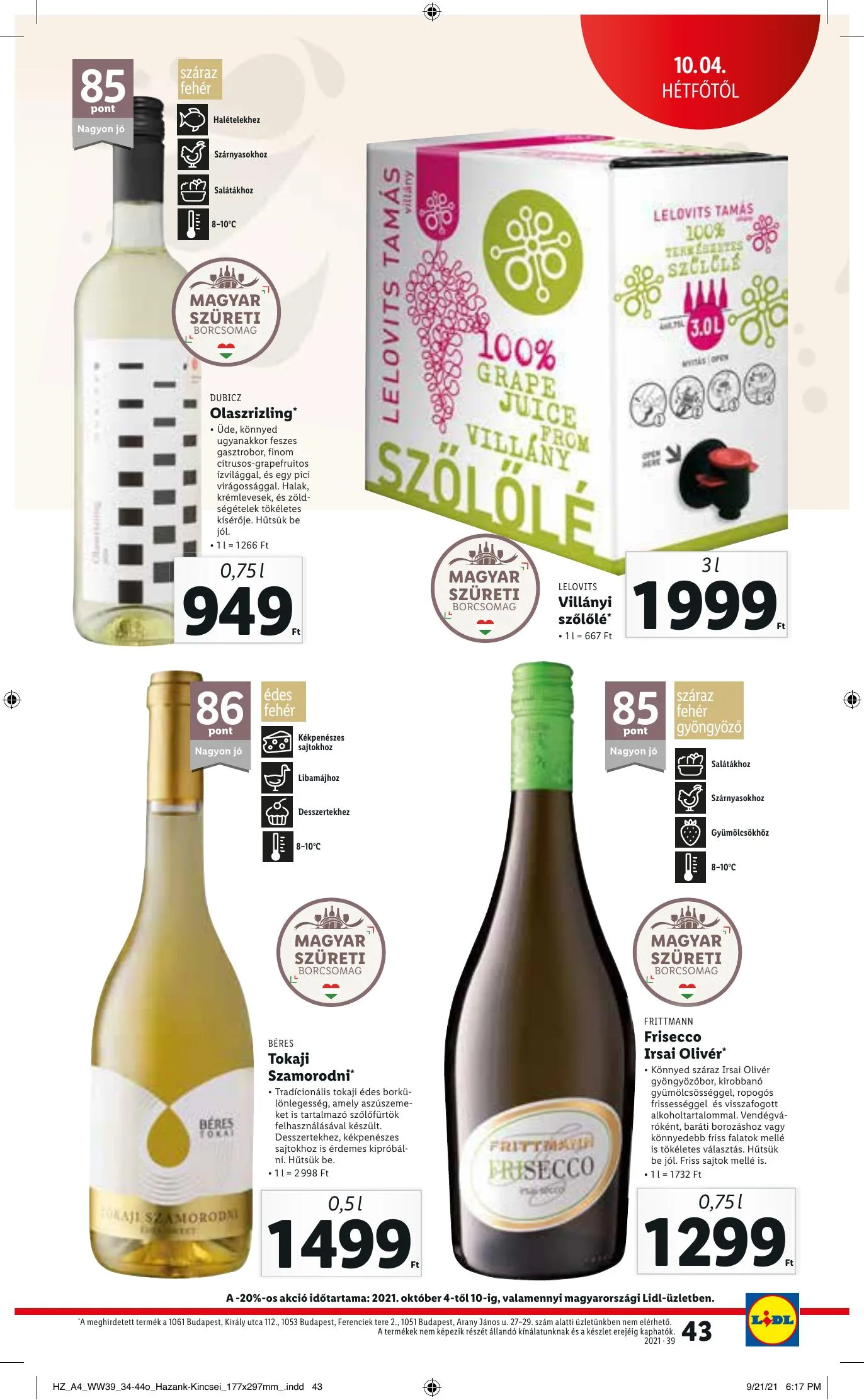 Lidl akciós újság 09.30–10.06 – 43. oldal