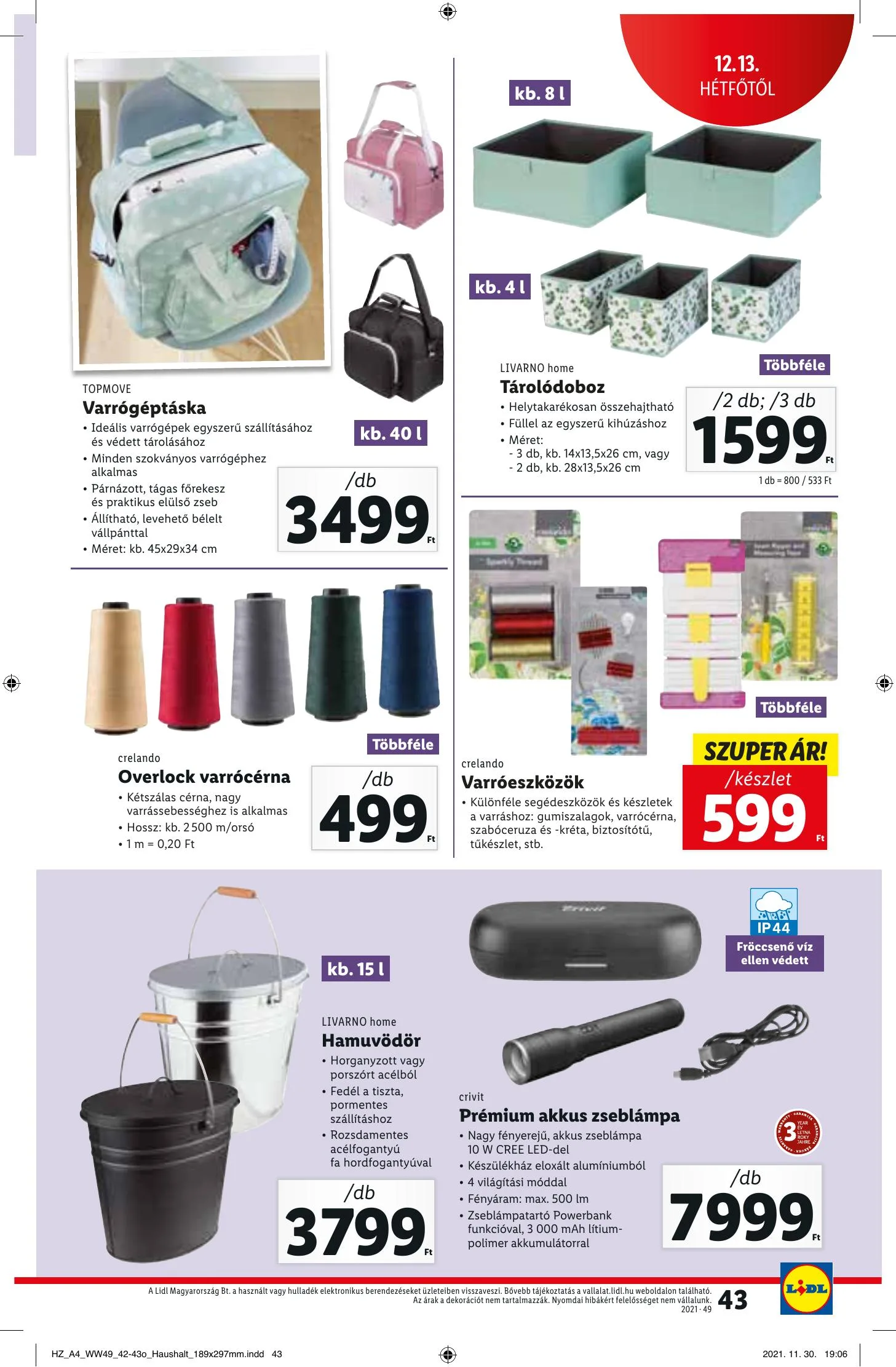 Lidl akciós újság 12.09–12.15 – 43. oldal