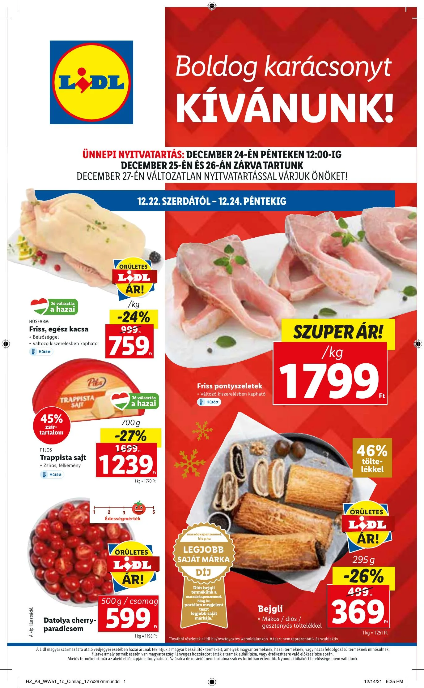 Lidl akciós újság 12.22–12.29