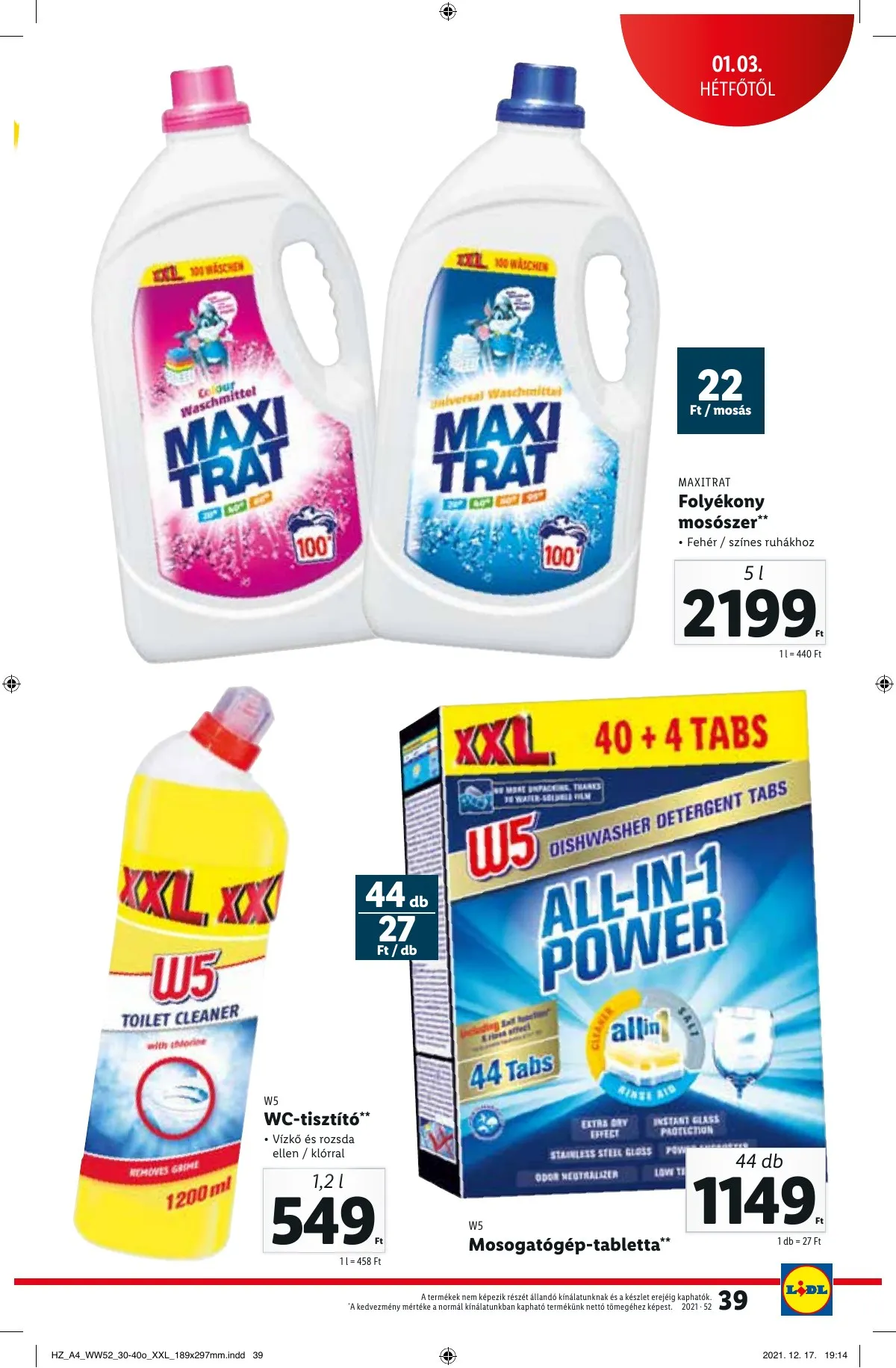 Lidl akciós újság 12.30–01.05 – 39. oldal