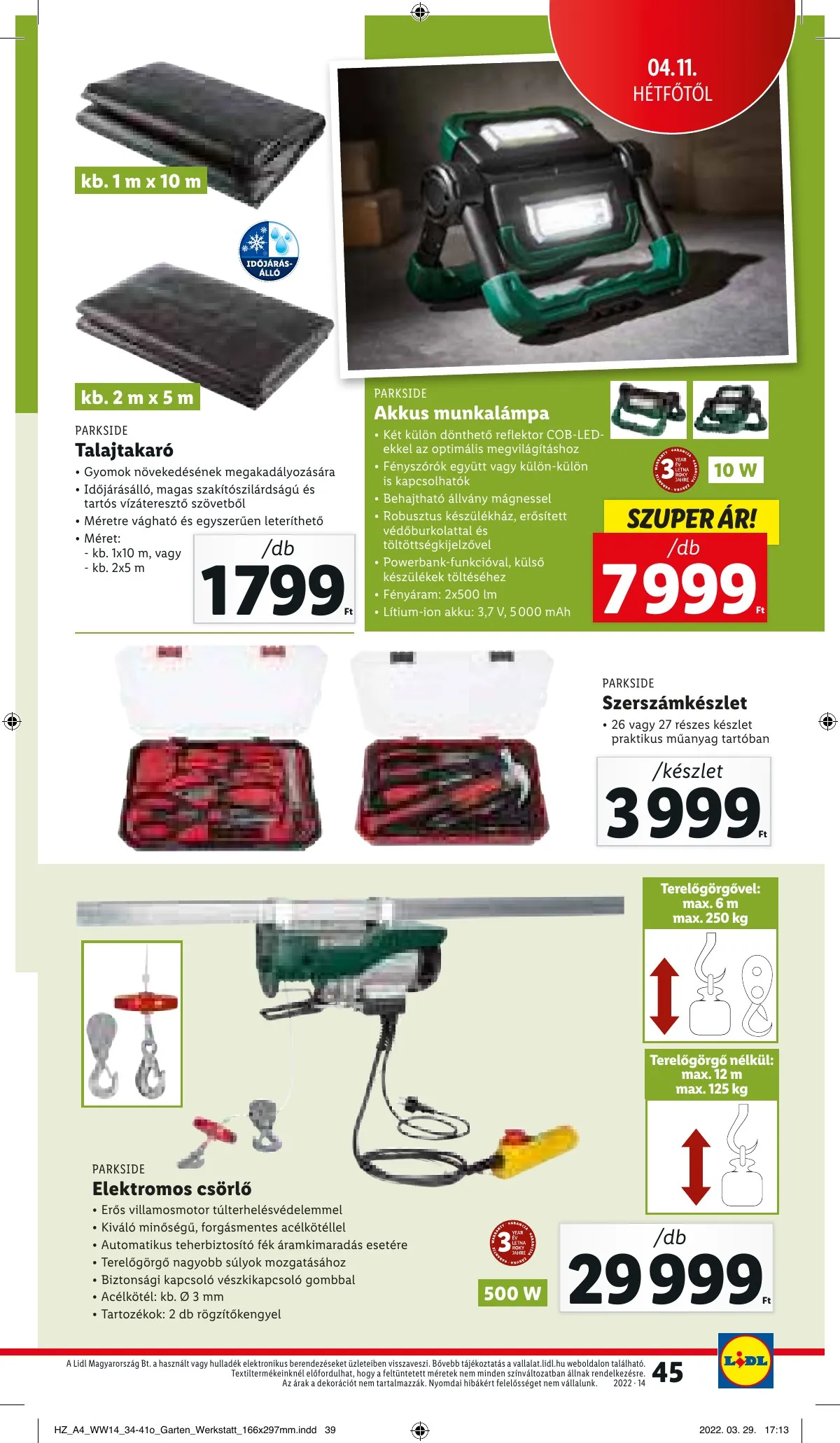 Lidl akciós újság 04.07–04.12 – 45. oldal