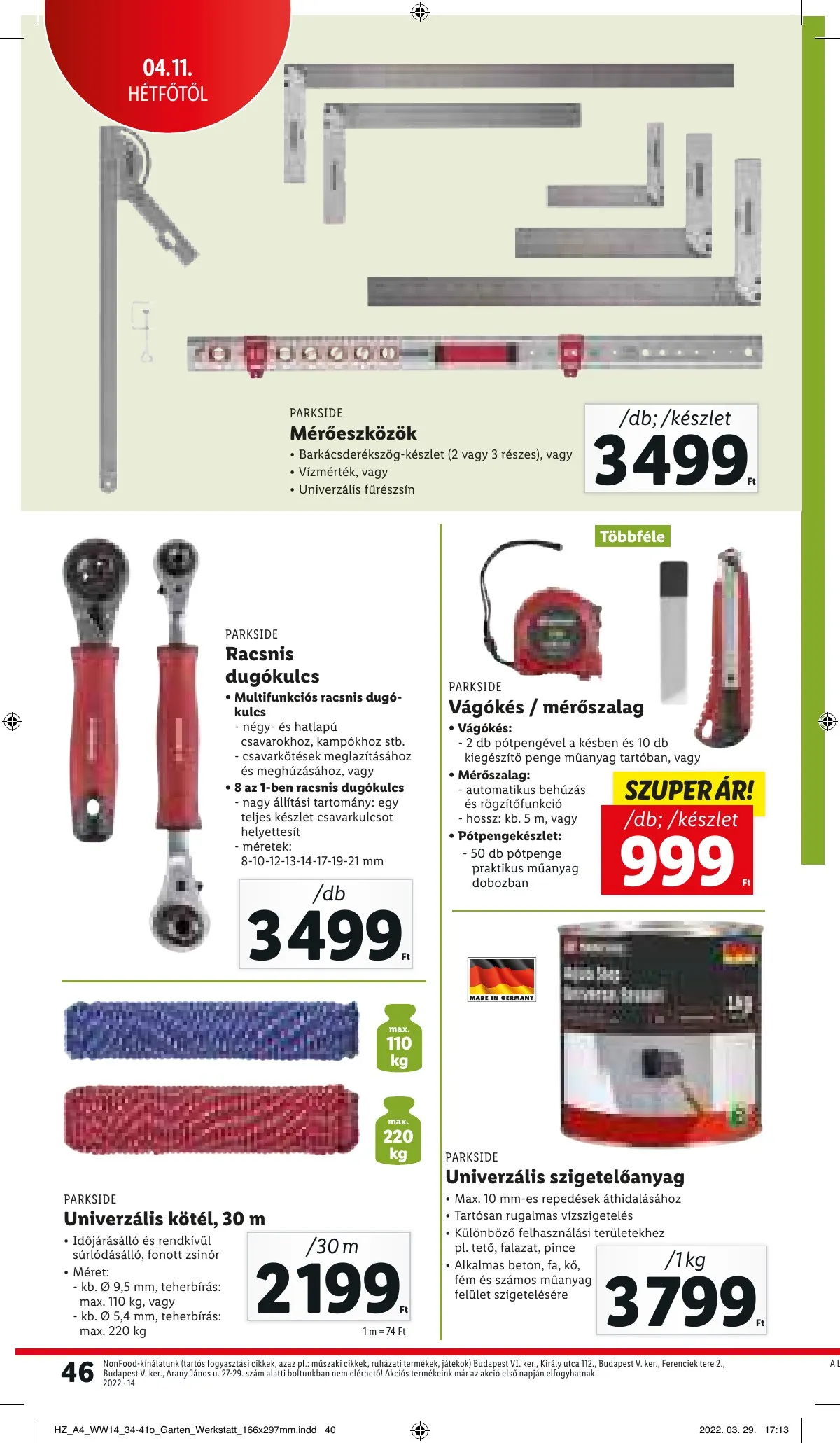 Lidl akciós újság 04.07–04.12 – 46. oldal