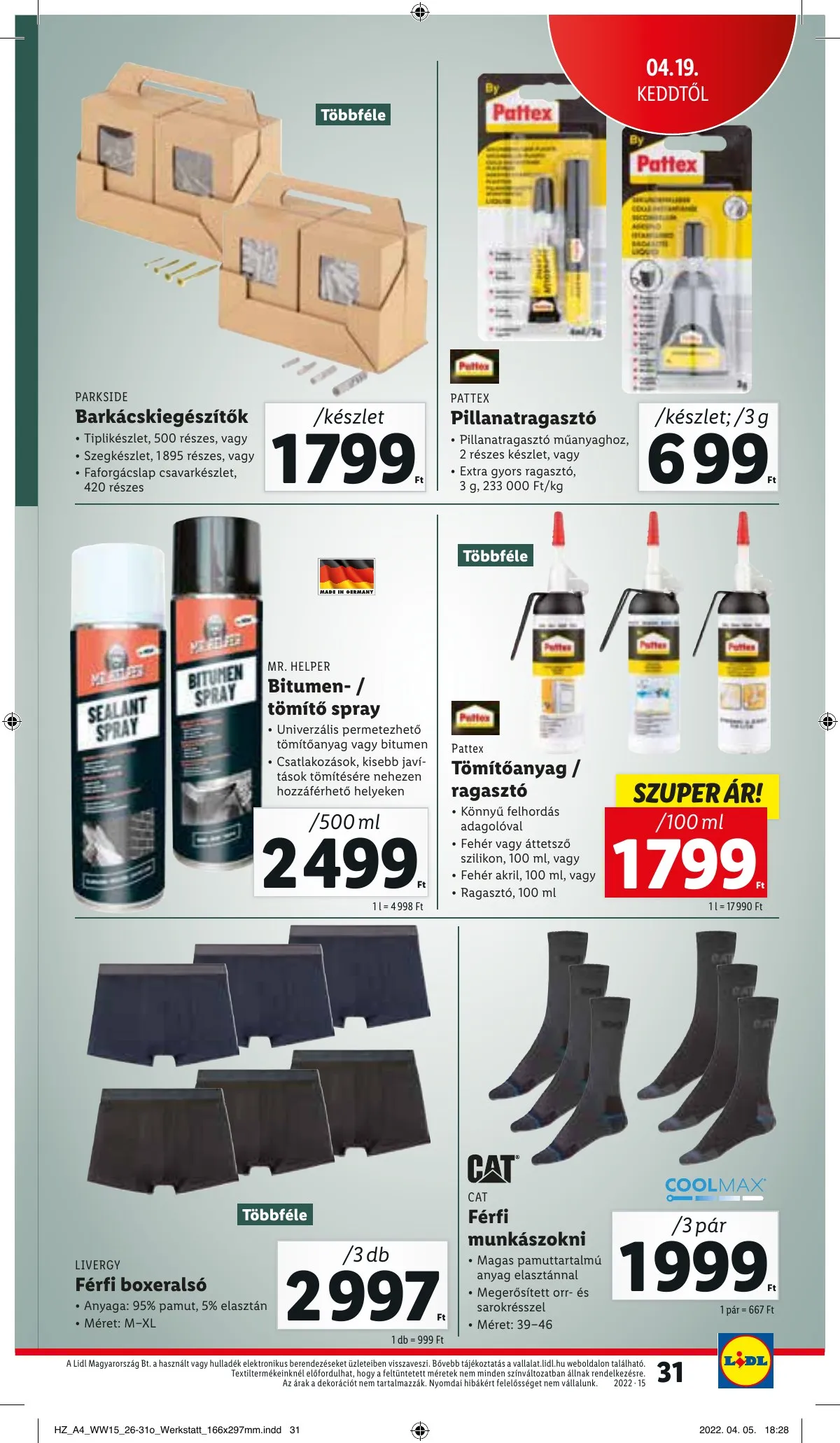 Lidl akciós újság 04.13–04.20 – 31. oldal