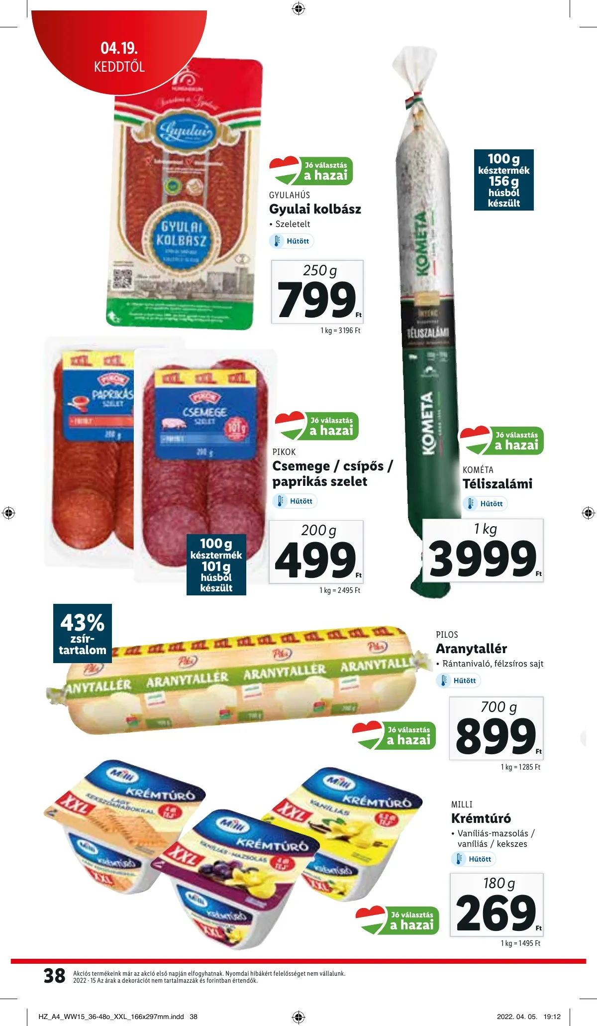 Lidl akciós újság 04.13–04.20 – 38. oldal