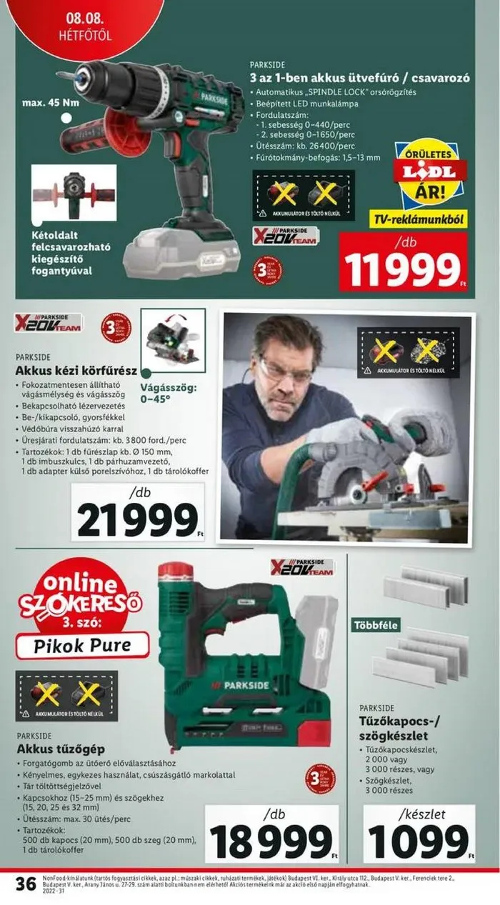 Lidl akciós újság 08.04–08.10 – 36. oldal