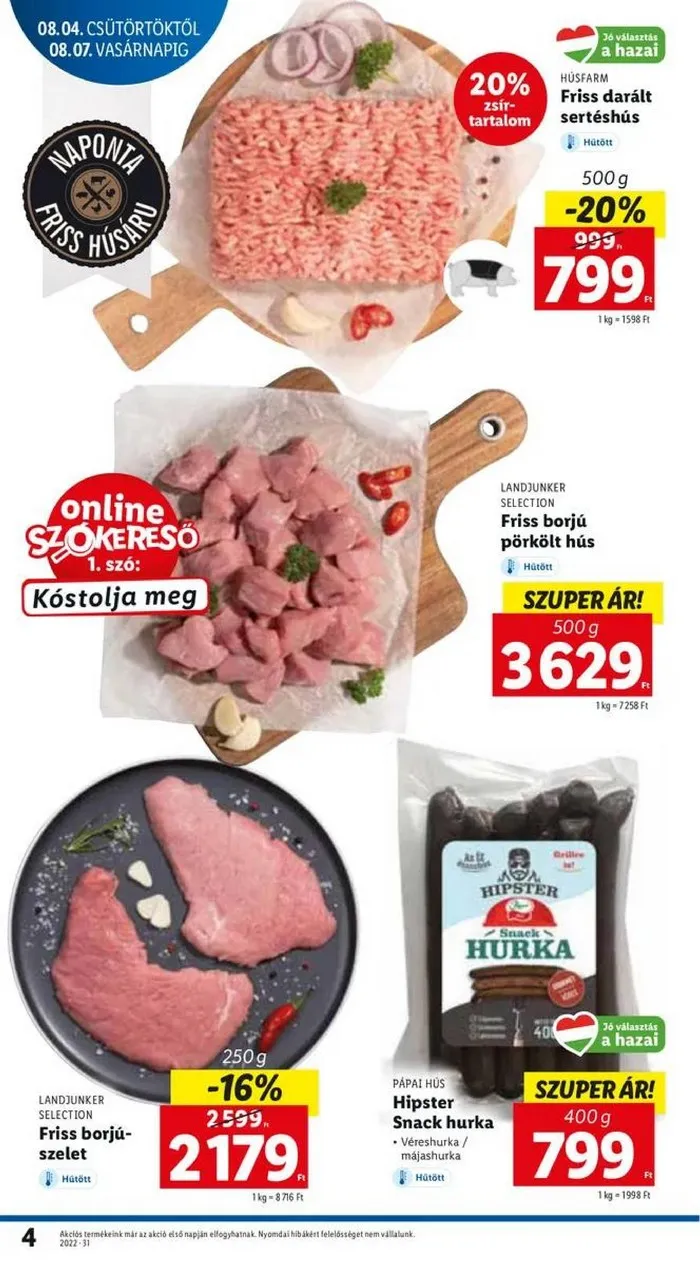 Lidl akciós újság 08.04–08.10 – 4. oldal