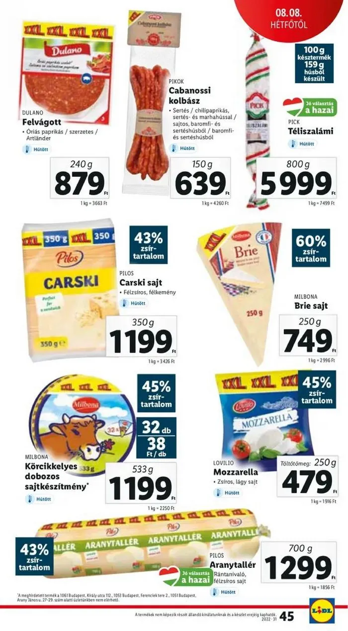 Lidl akciós újság 08.04–08.10 – 45. oldal