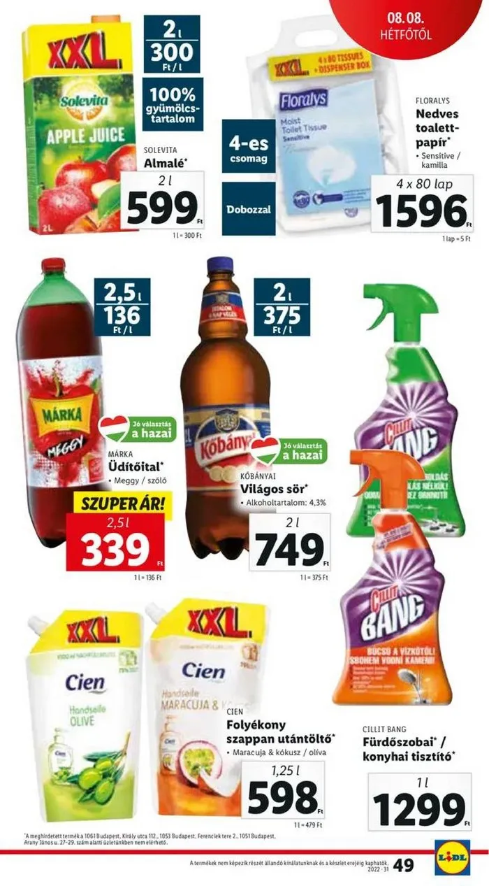 Lidl akciós újság 08.04–08.10 – 49. oldal