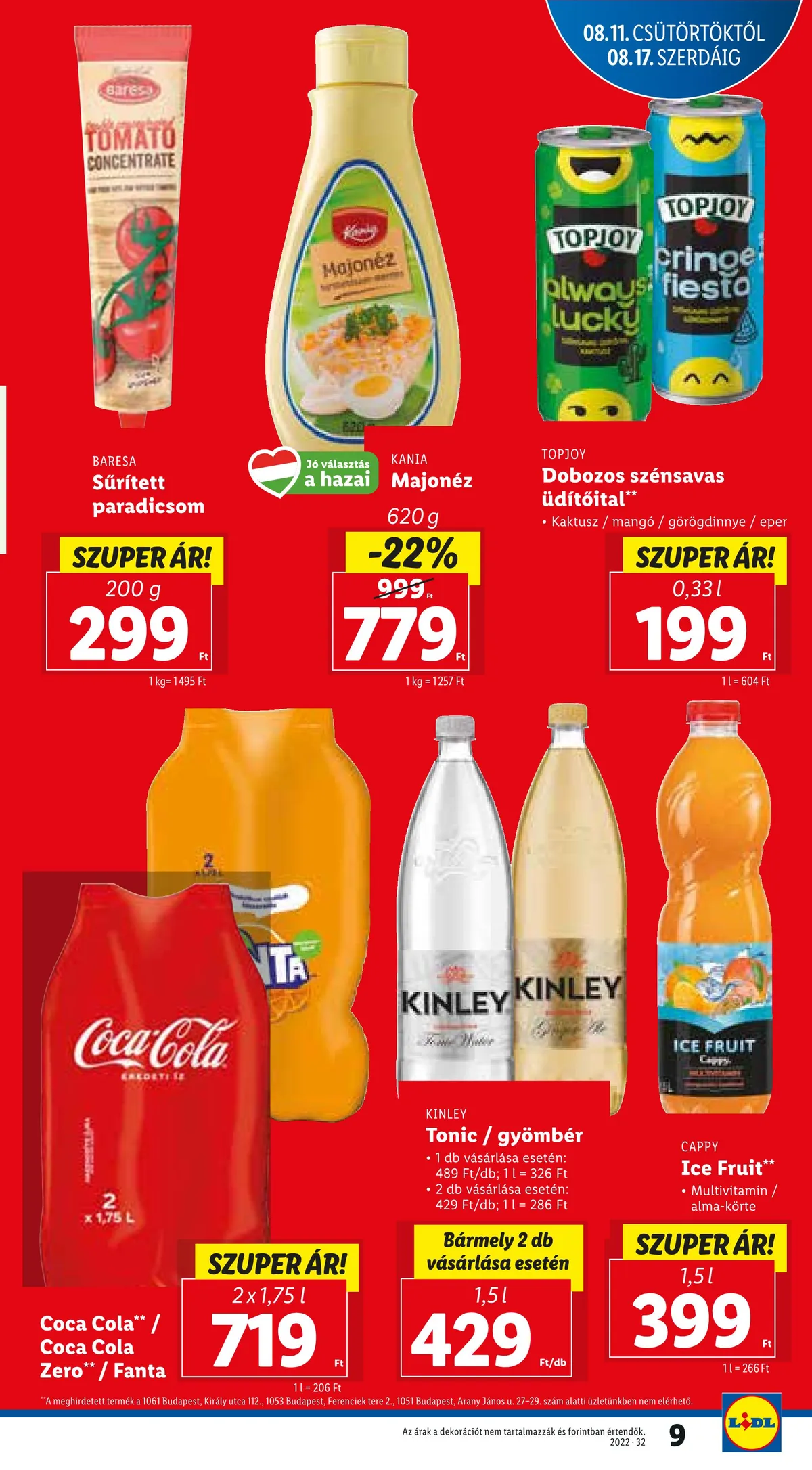Lidl akciós újság 08.11–08.17 – 9. oldal