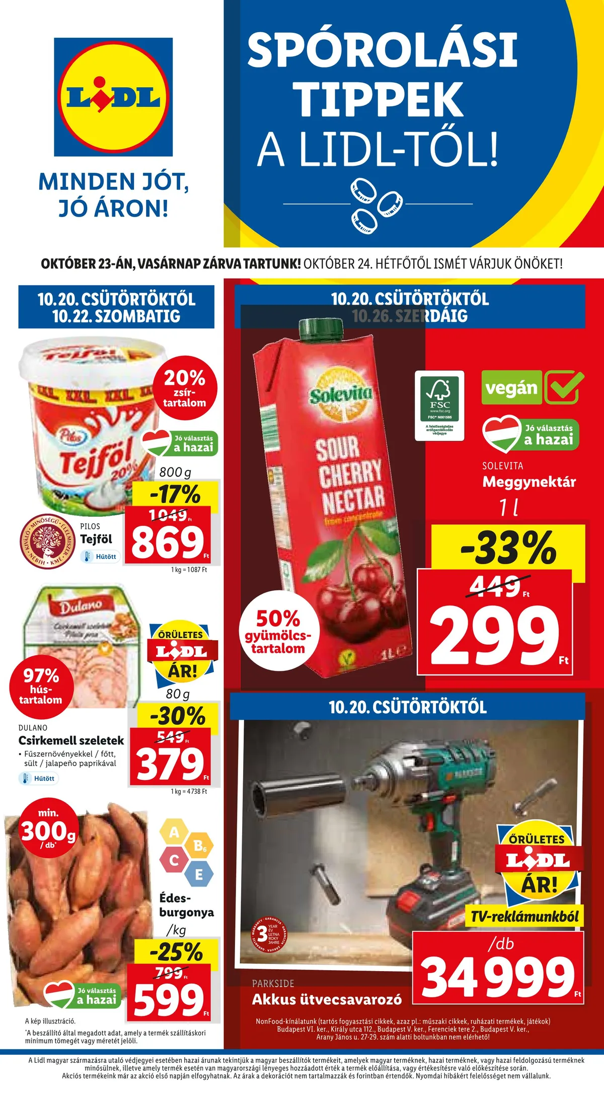 Lidl akciós újság 10.20–10.26