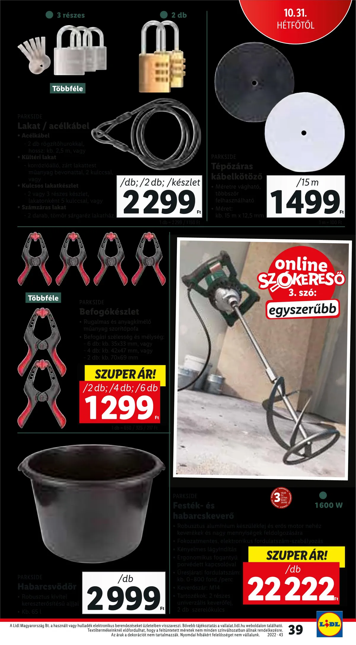 Lidl akciós újság 10.27–11.02 – 39. oldal