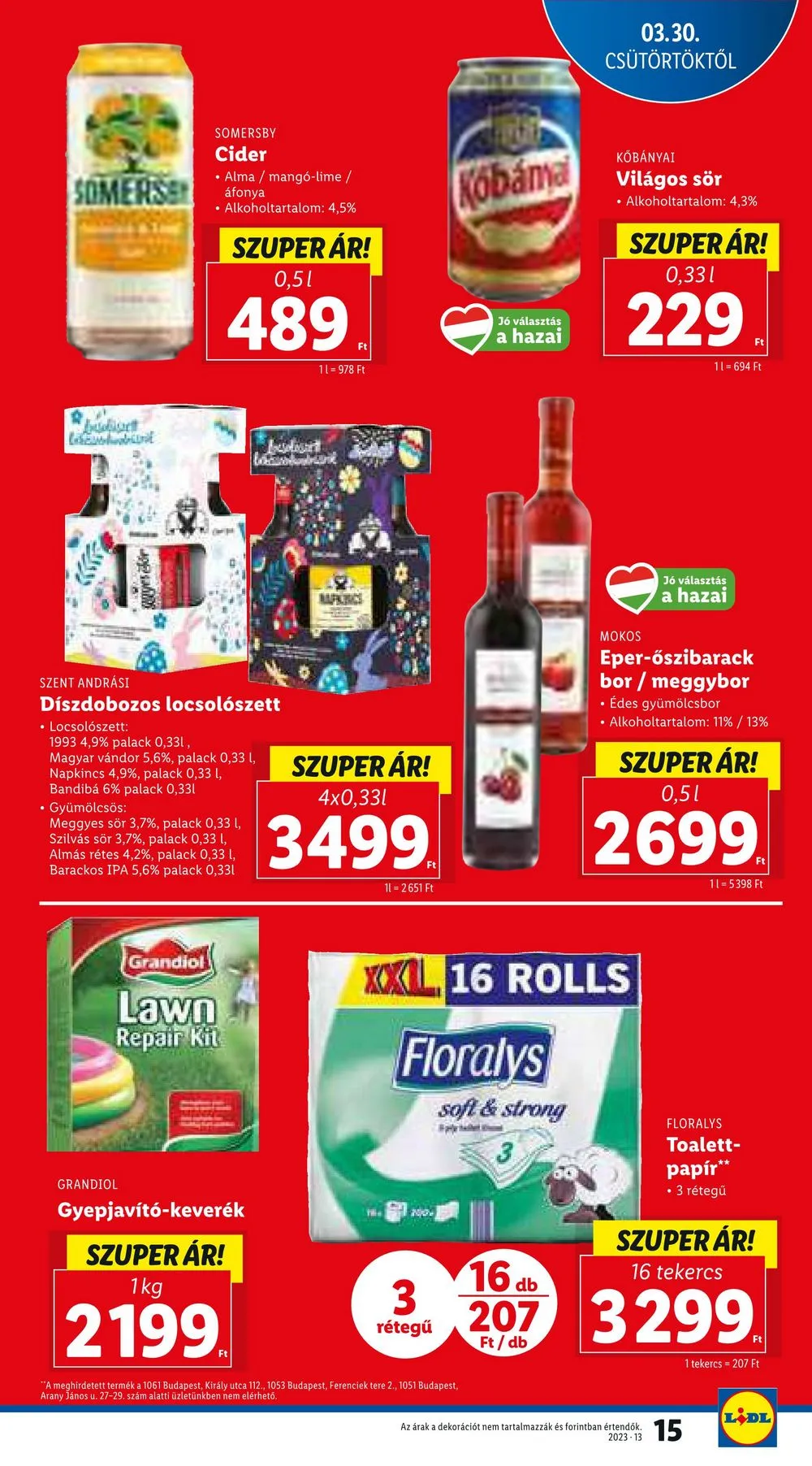 Lidl akciós újság 03.30–04.04 – 15. oldal