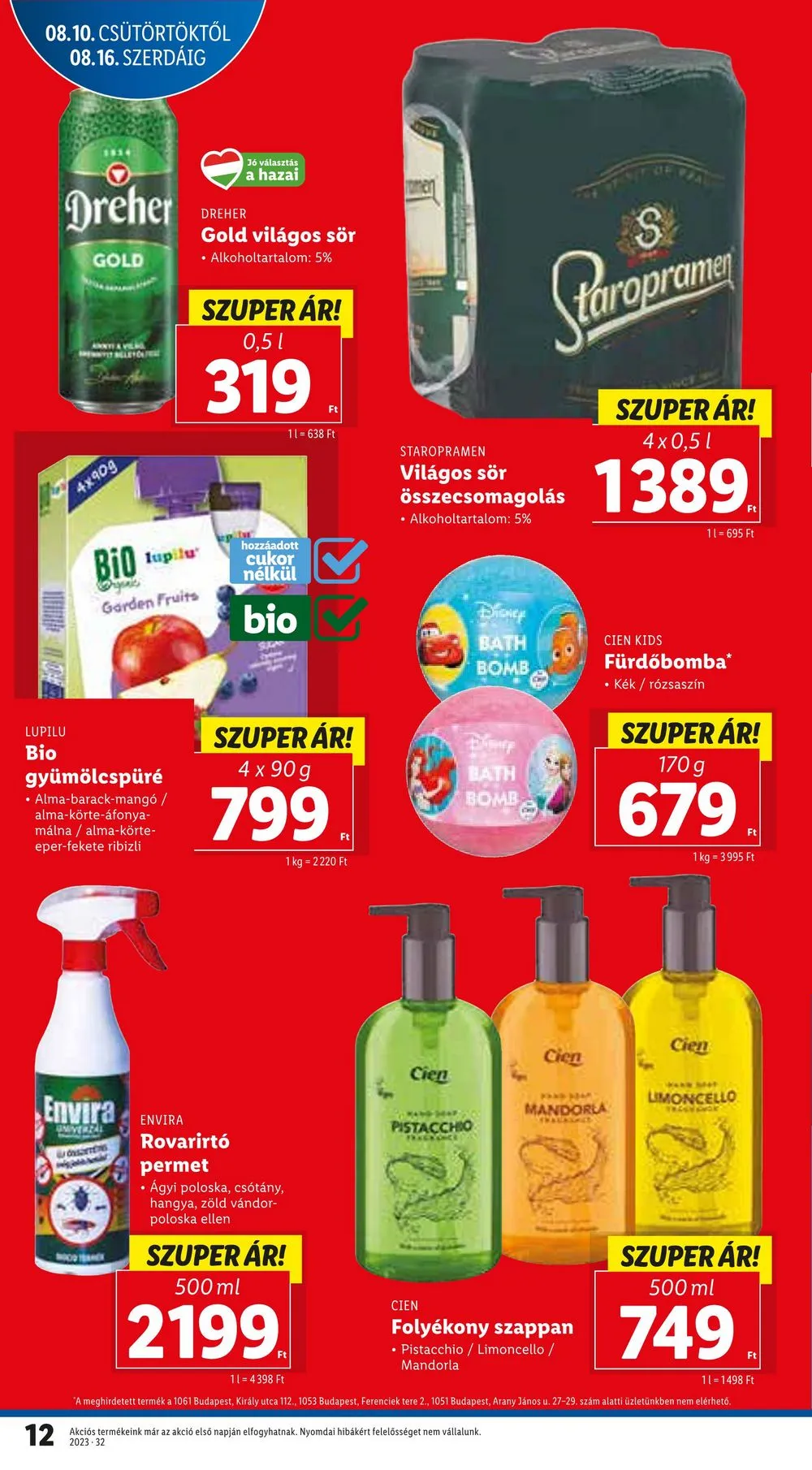 Lidl akciós újság 08.10–08.16 – 12. oldal