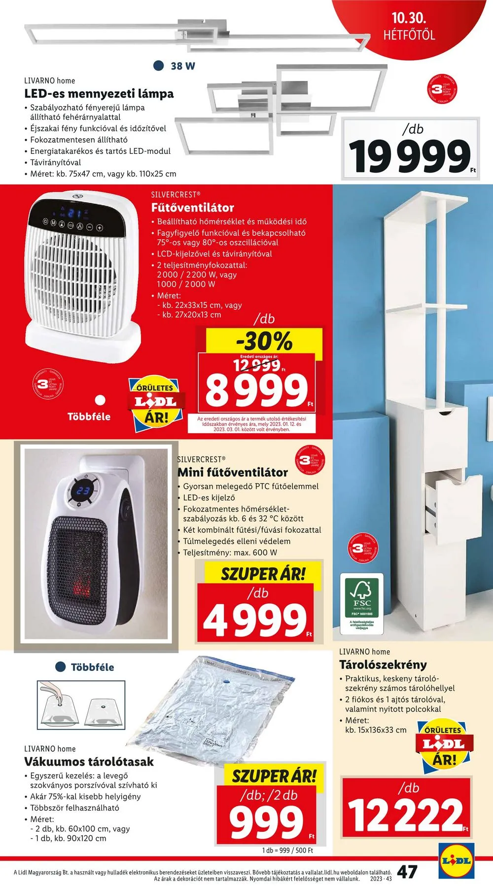 Lidl akciós újság 10.26–10.31 – 47. oldal