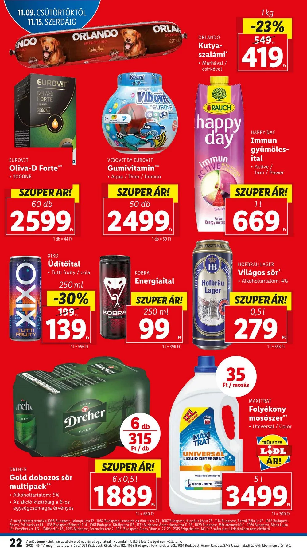 Lidl akciós újság 11.09–11.15 – 22. oldal