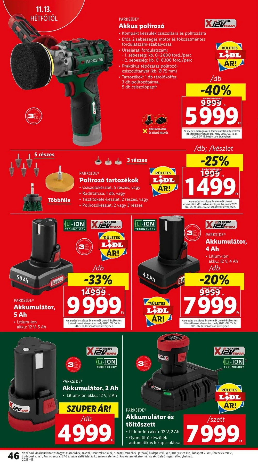 Lidl akciós újság 11.09–11.15 – 46. oldal