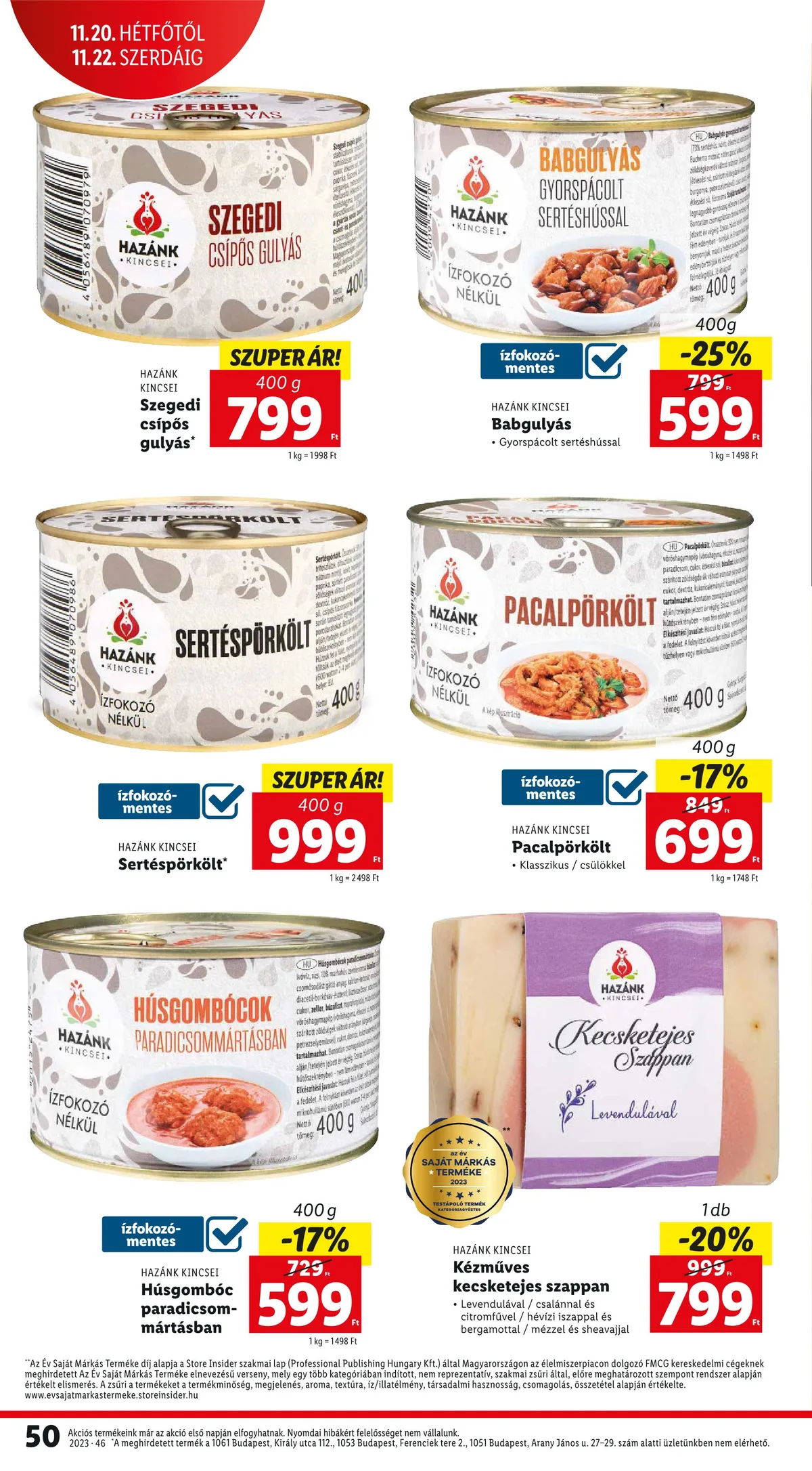 Lidl akciós újság 11.16–11.22 – 50. oldal