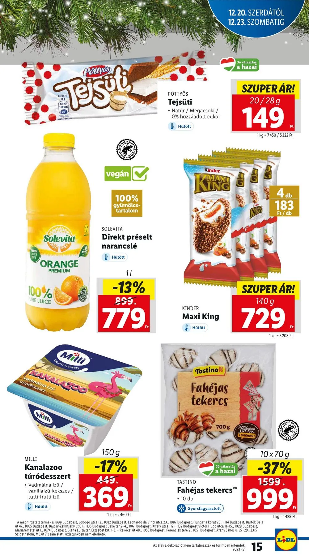 Lidl akciós újság 12.20–12.23 – 15. oldal
