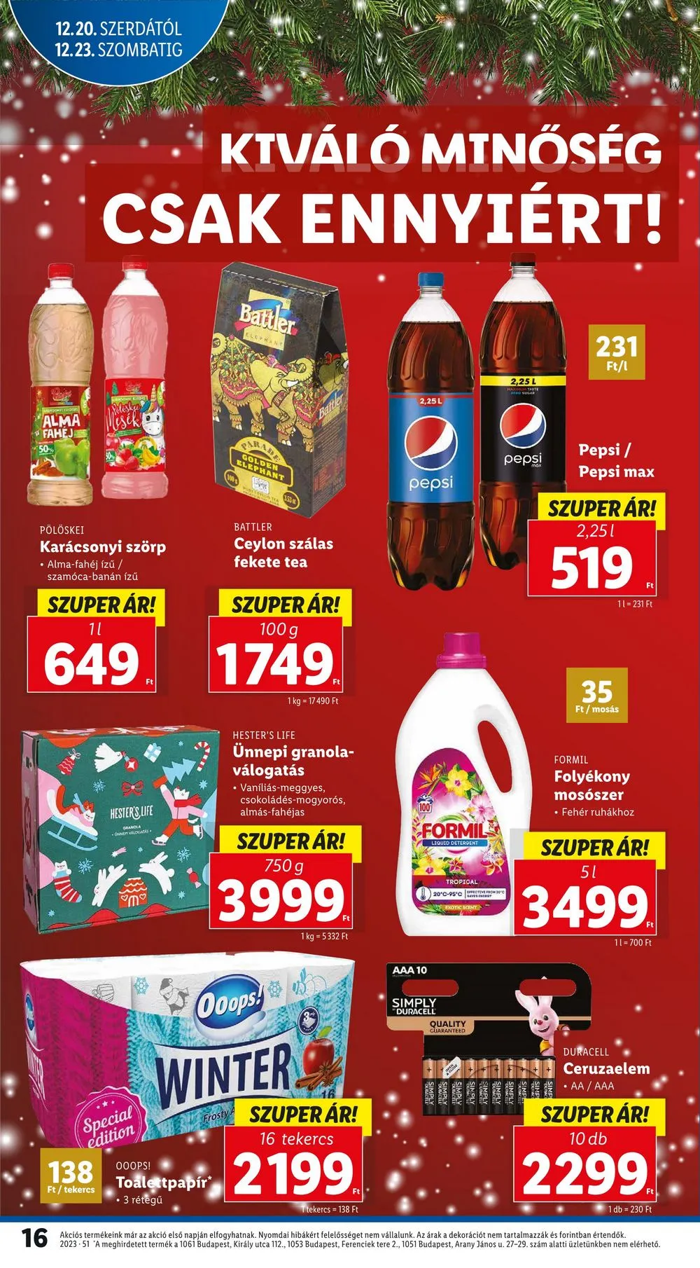 Lidl akciós újság 12.20–12.23 – 16. oldal