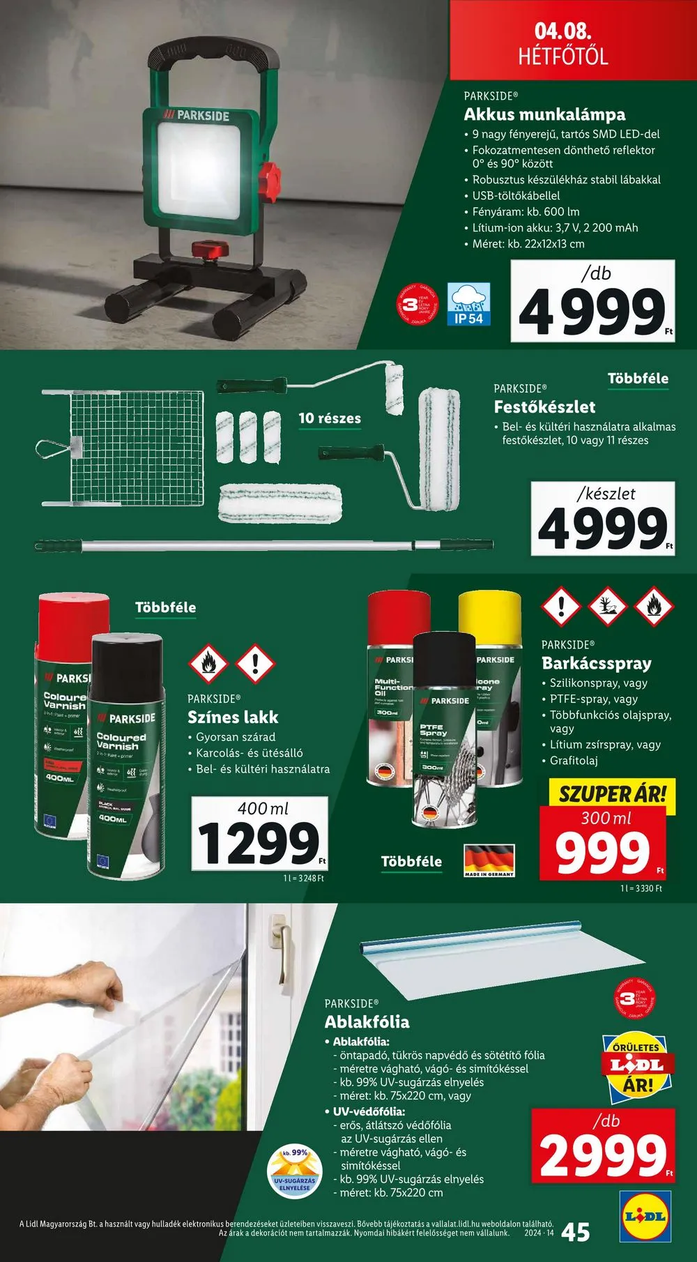 Lidl akciós újság 04.04–04.10 – 45. oldal