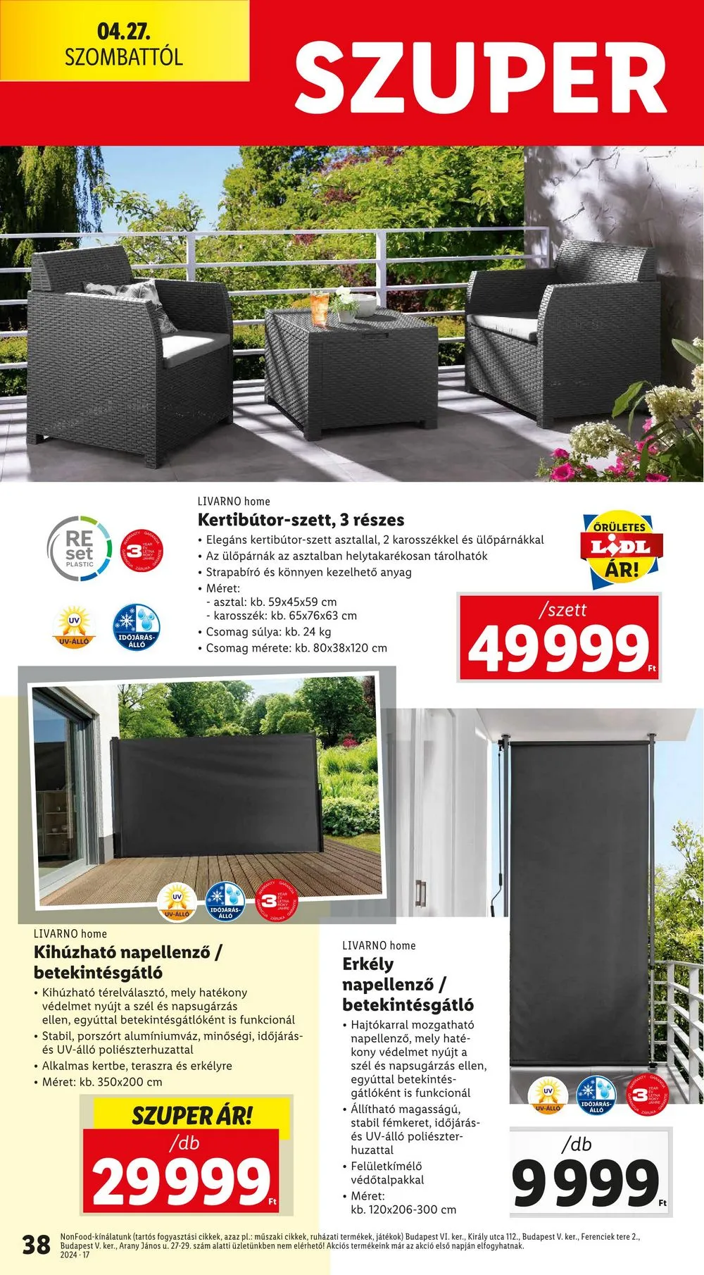 Lidl akciós újság 04.25–04.30 – 38. oldal