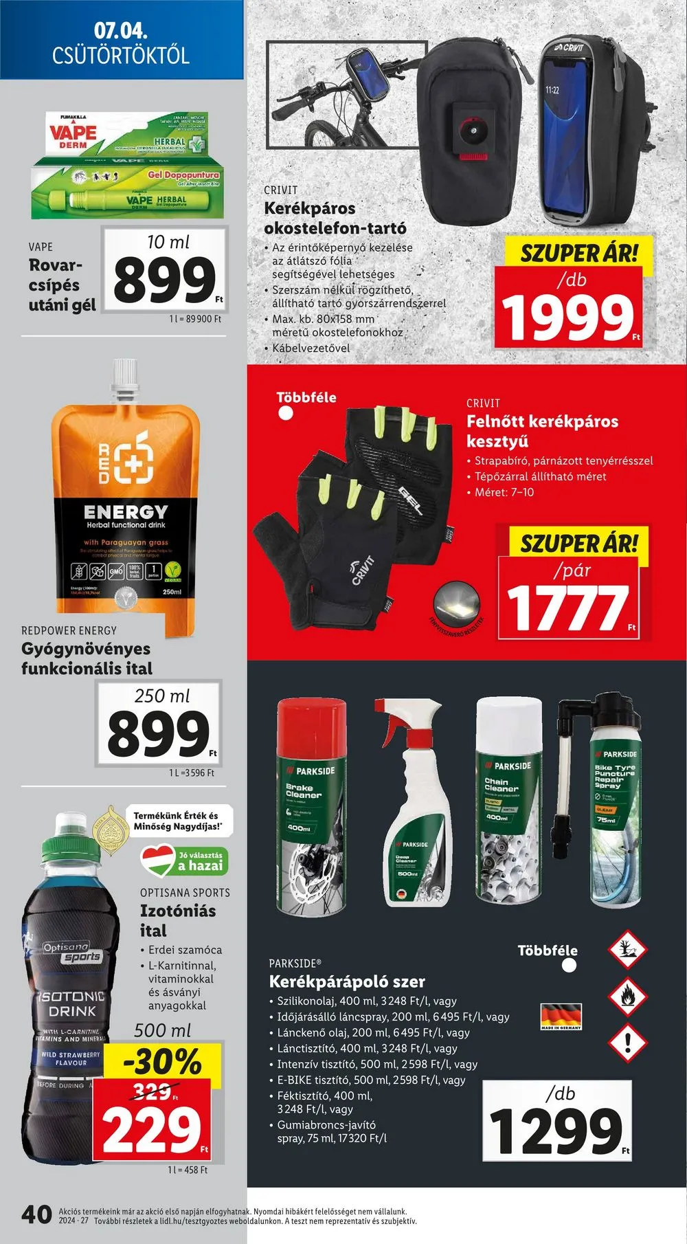 Lidl akciós újság 07.04–07.10 – 40. oldal