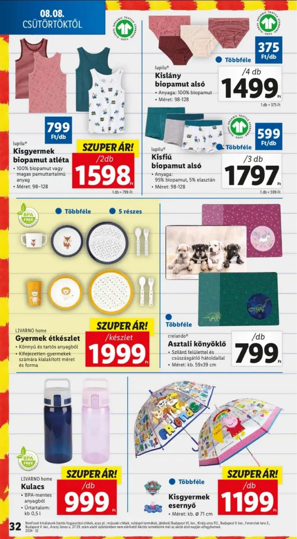 Lidl akciós újság 08.08–08.14 – 32. oldal