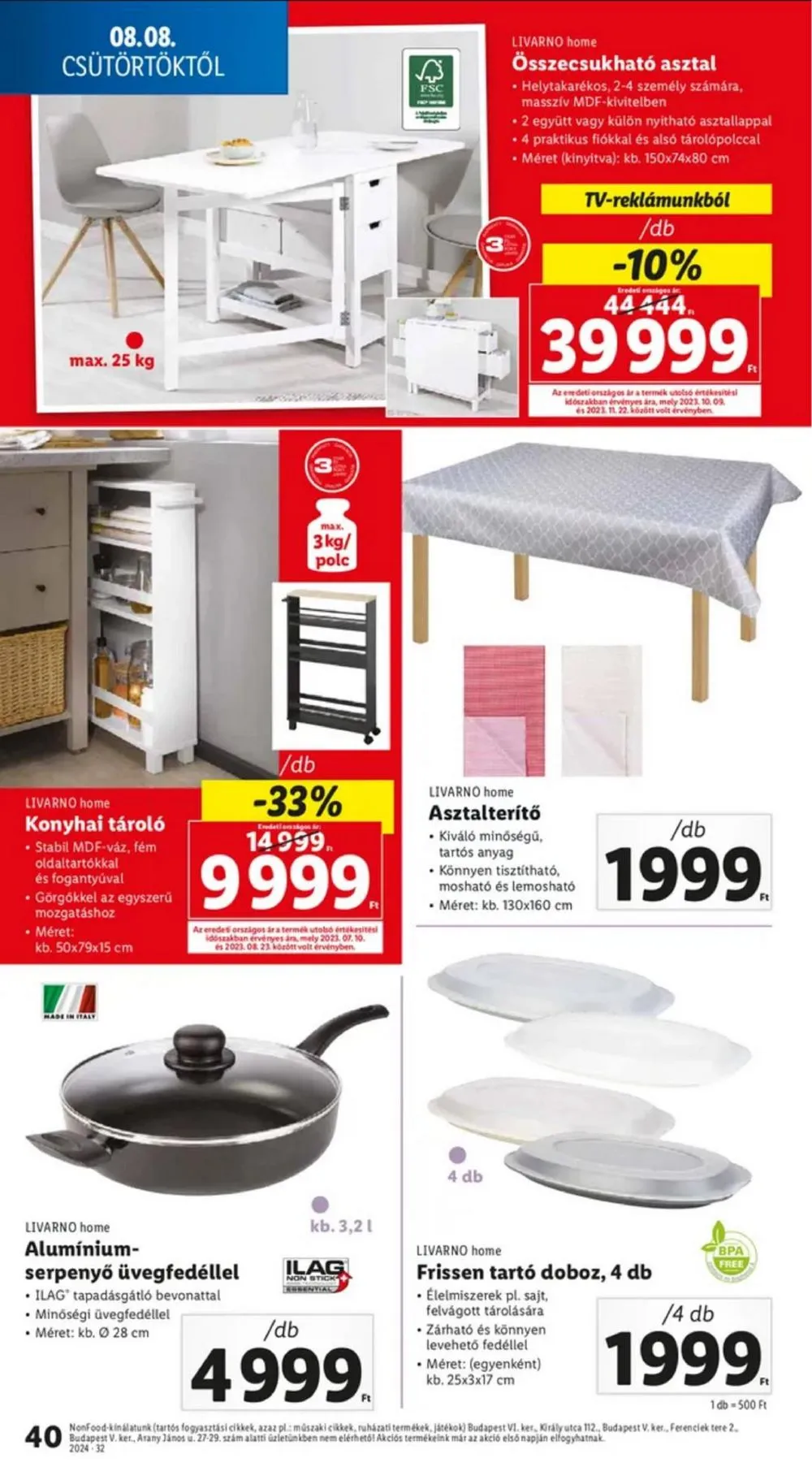 Lidl akciós újság 08.08–08.14 – 40. oldal