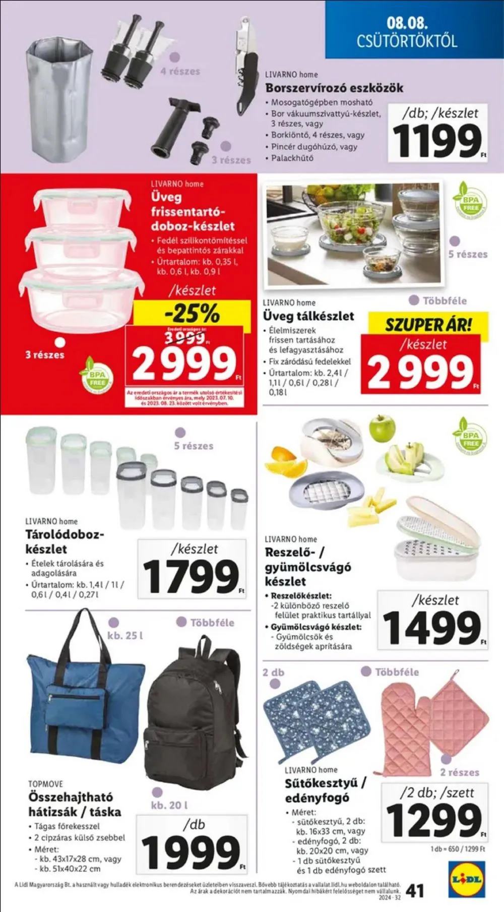 Lidl akciós újság 08.08–08.14 – 41. oldal