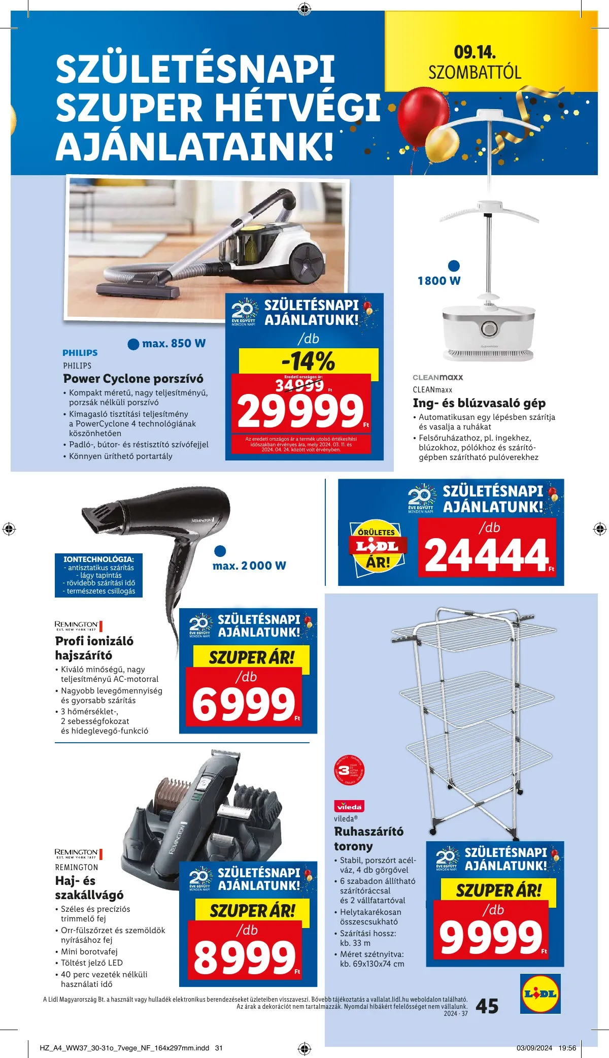 Lidl akciós újság 09.12–09.18 – 45. oldal