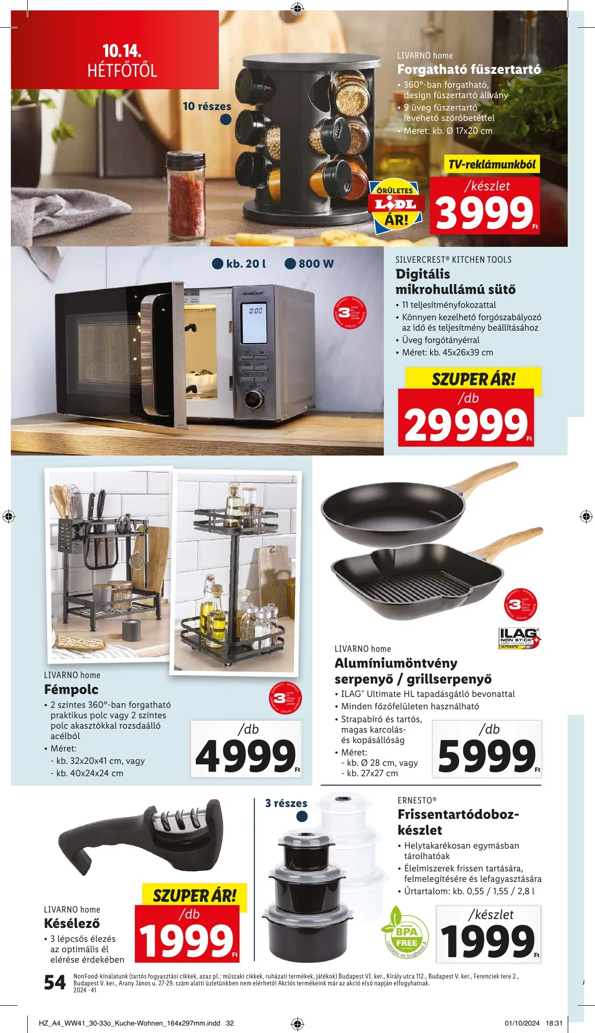 Lidl akciós újság 10.10–10.16 – 54. oldal