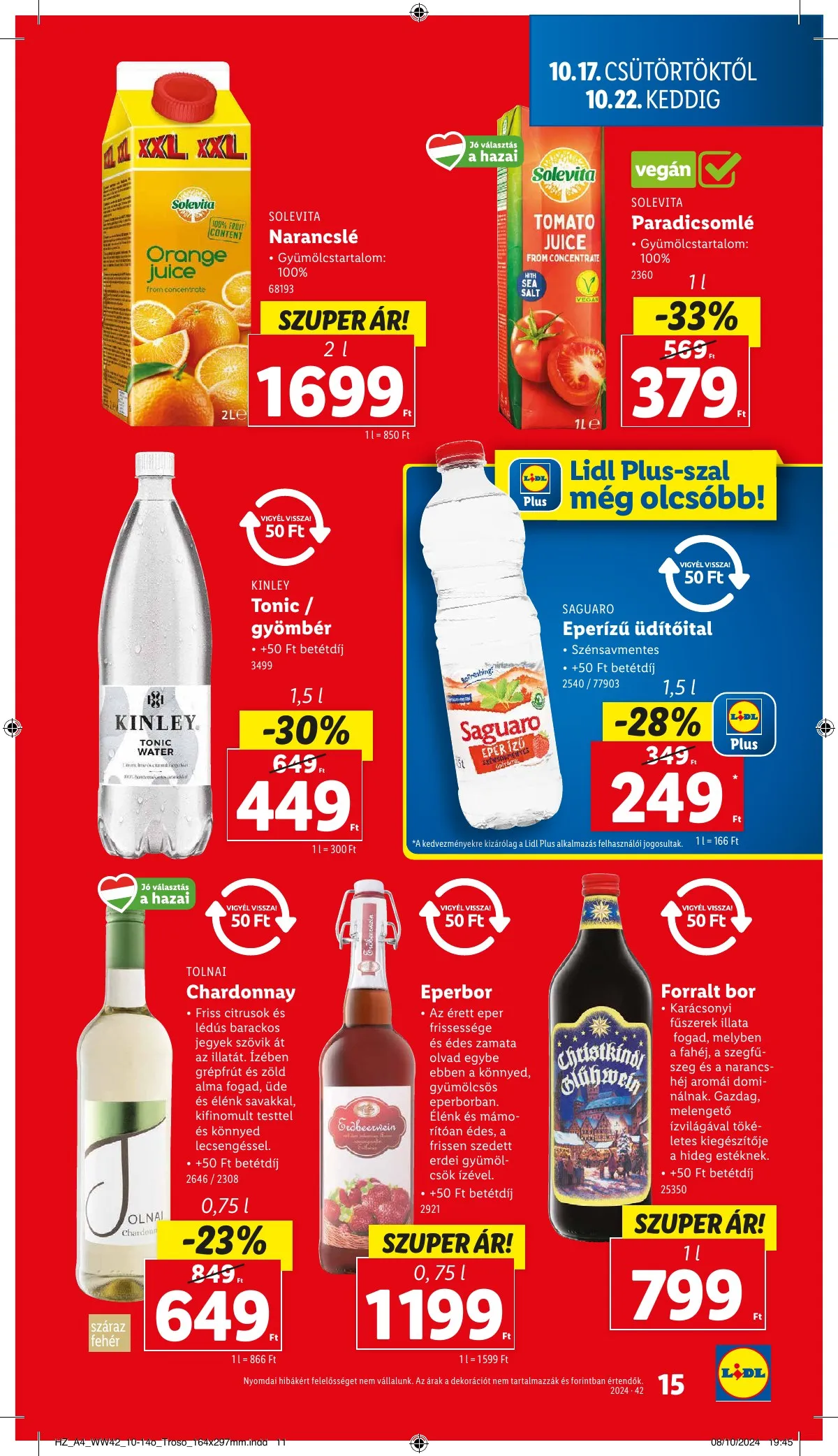 Lidl akciós újság 10.17–10.22 – 15. oldal