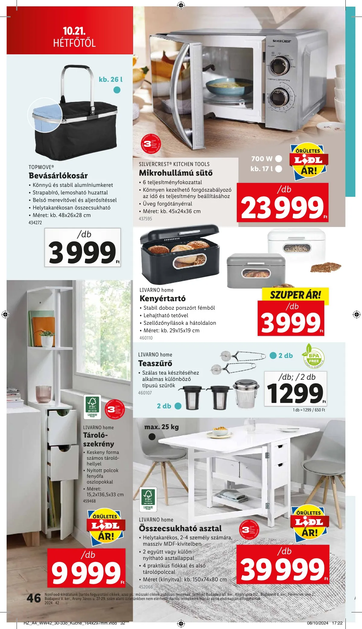 Lidl akciós újság 10.17–10.22 – 46. oldal