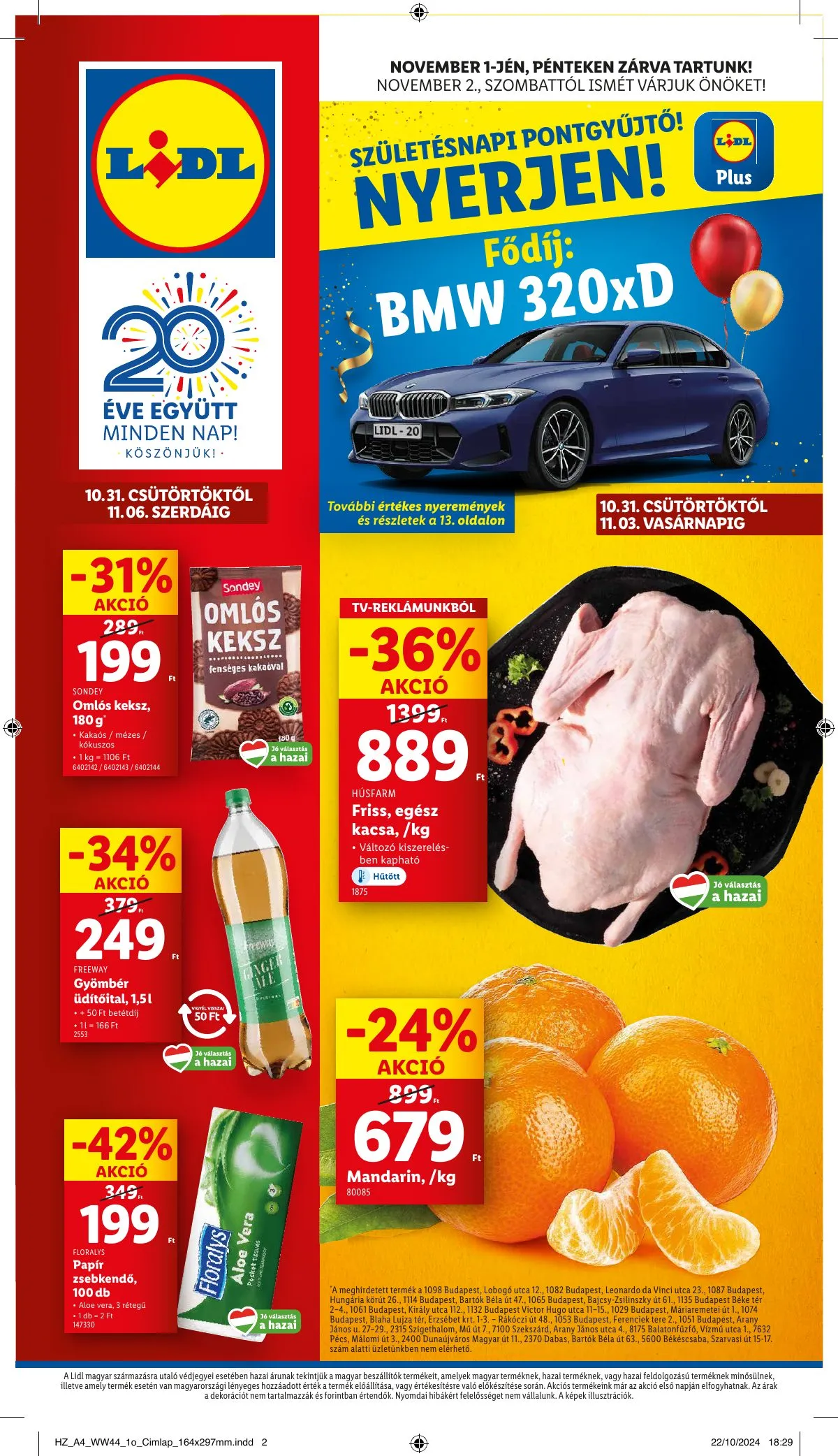 Lidl akciós újság 10.31–11.06