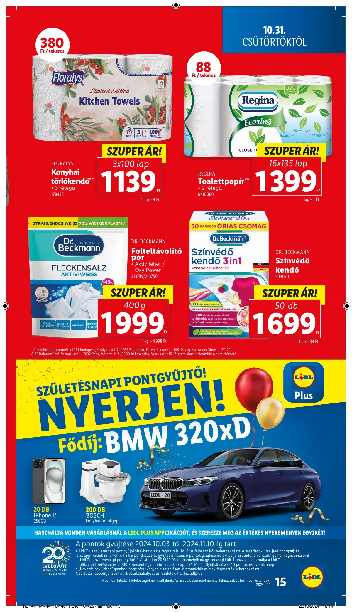 Lidl akciós újság 10.31–11.06 – 15. oldal
