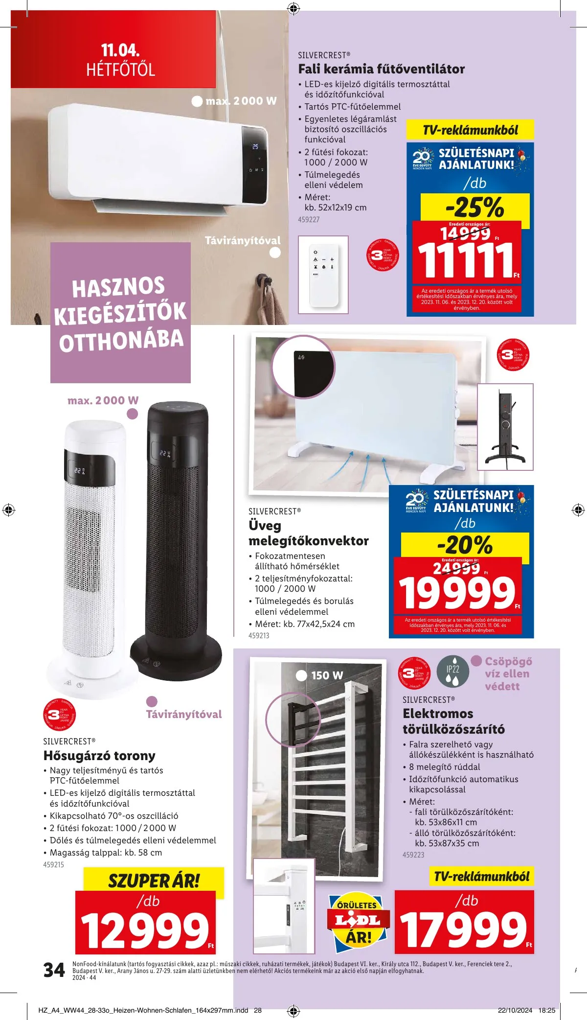 Lidl akciós újság 10.31–11.06 – 34. oldal