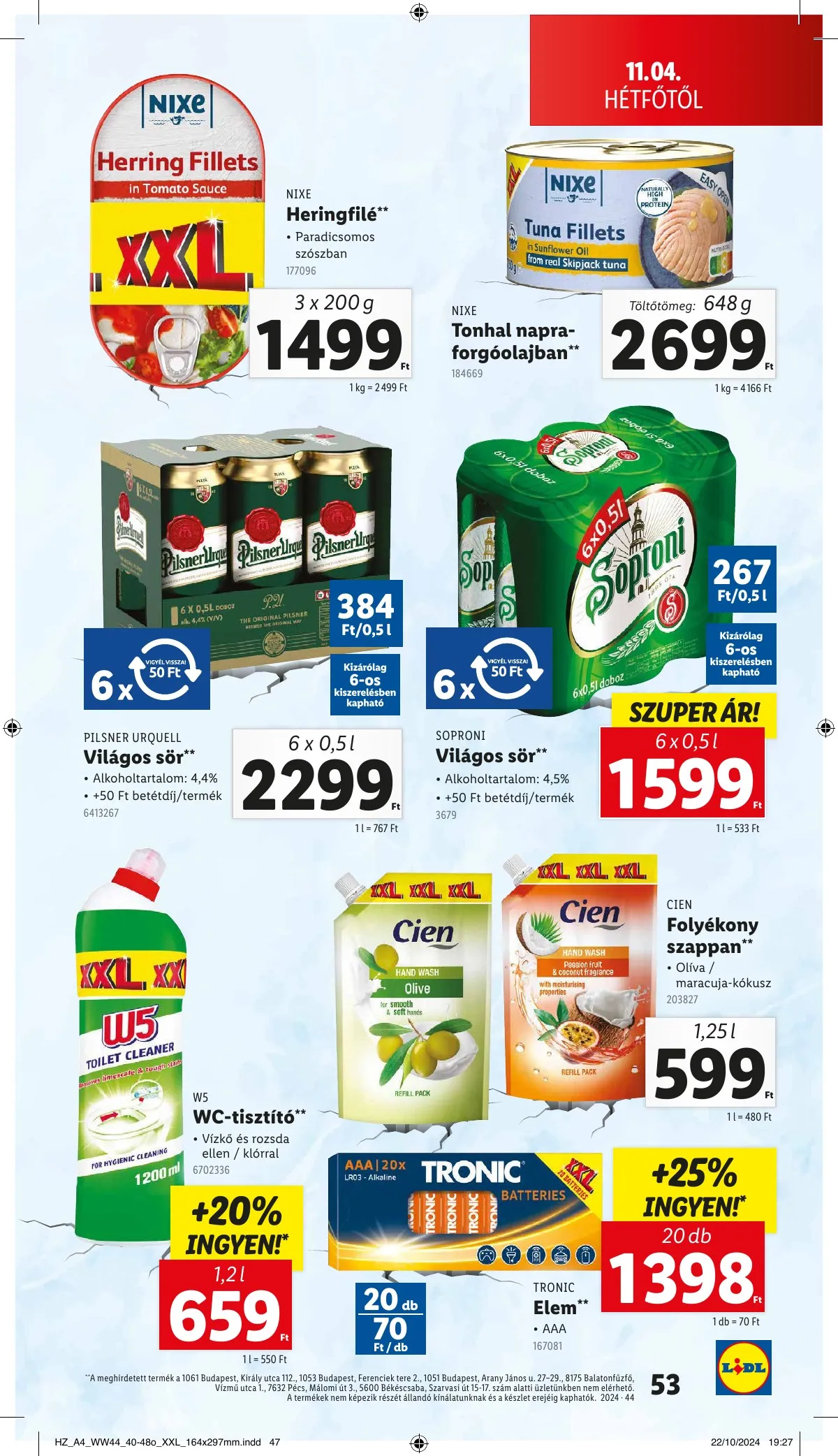 Lidl akciós újság 10.31–11.06 – 53. oldal